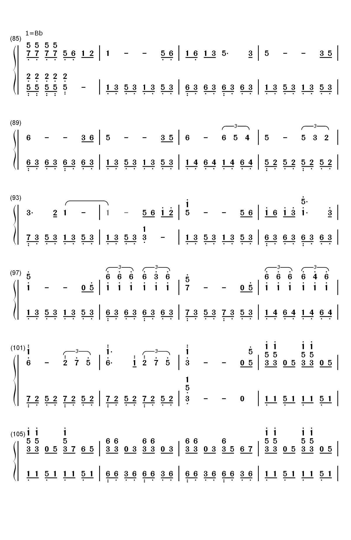 I Will Follow Him-修女也疯狂OST双手简谱预览5