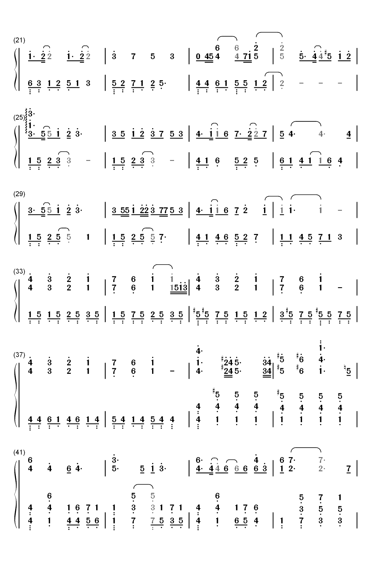 墨绿的夜-地球最后的夜晚推广曲双手简谱预览2