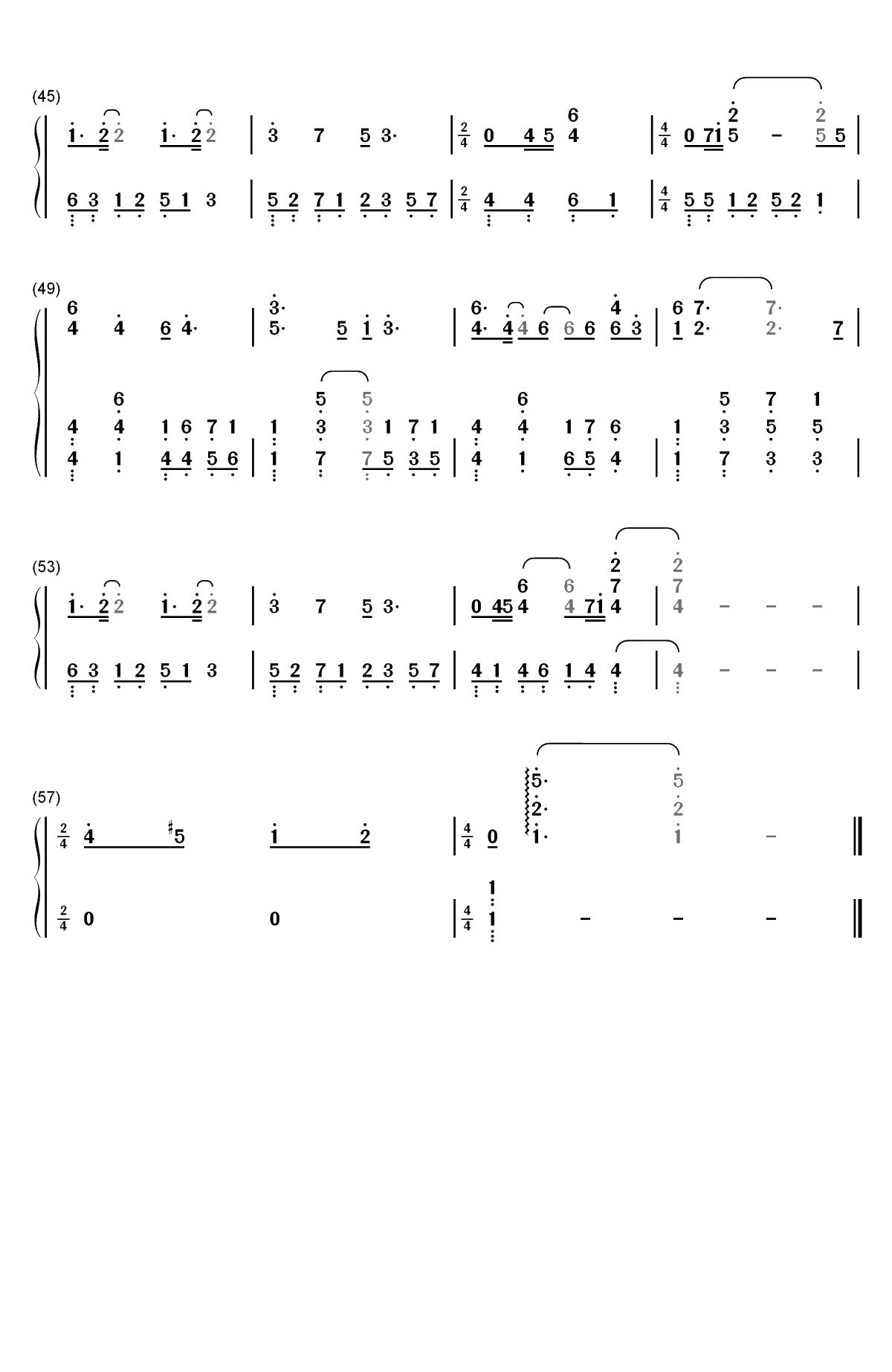 墨绿的夜-地球最后的夜晚推广曲双手简谱预览3