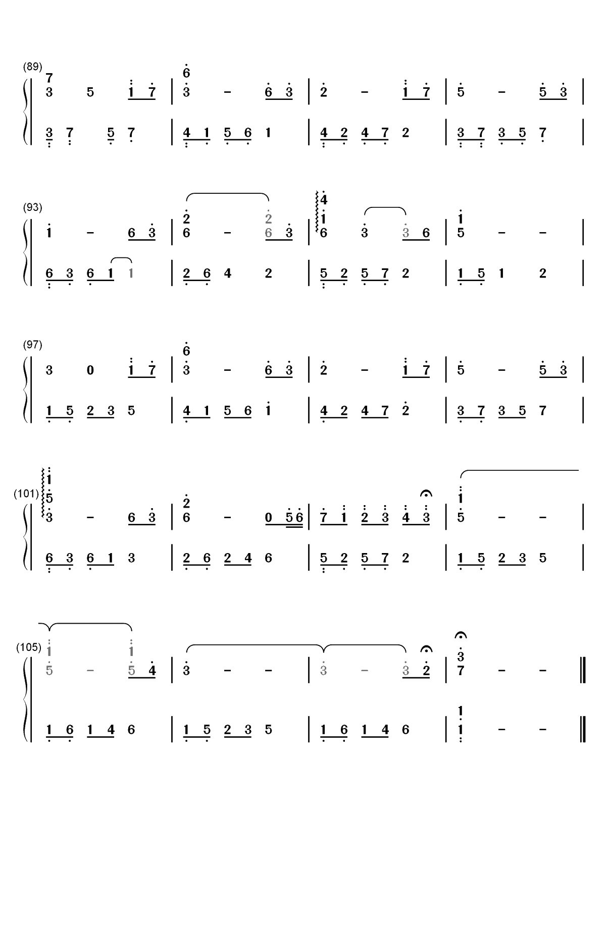 情人节的礼物-夜的钢琴曲 Ⅱ双手简谱预览5