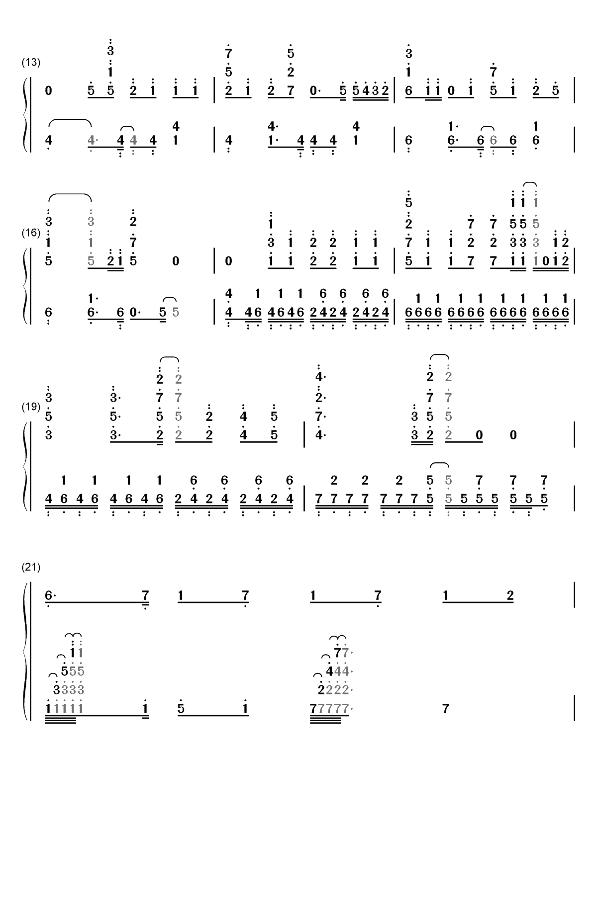 银の祈誓-哥布林杀手ED双手简谱预览2