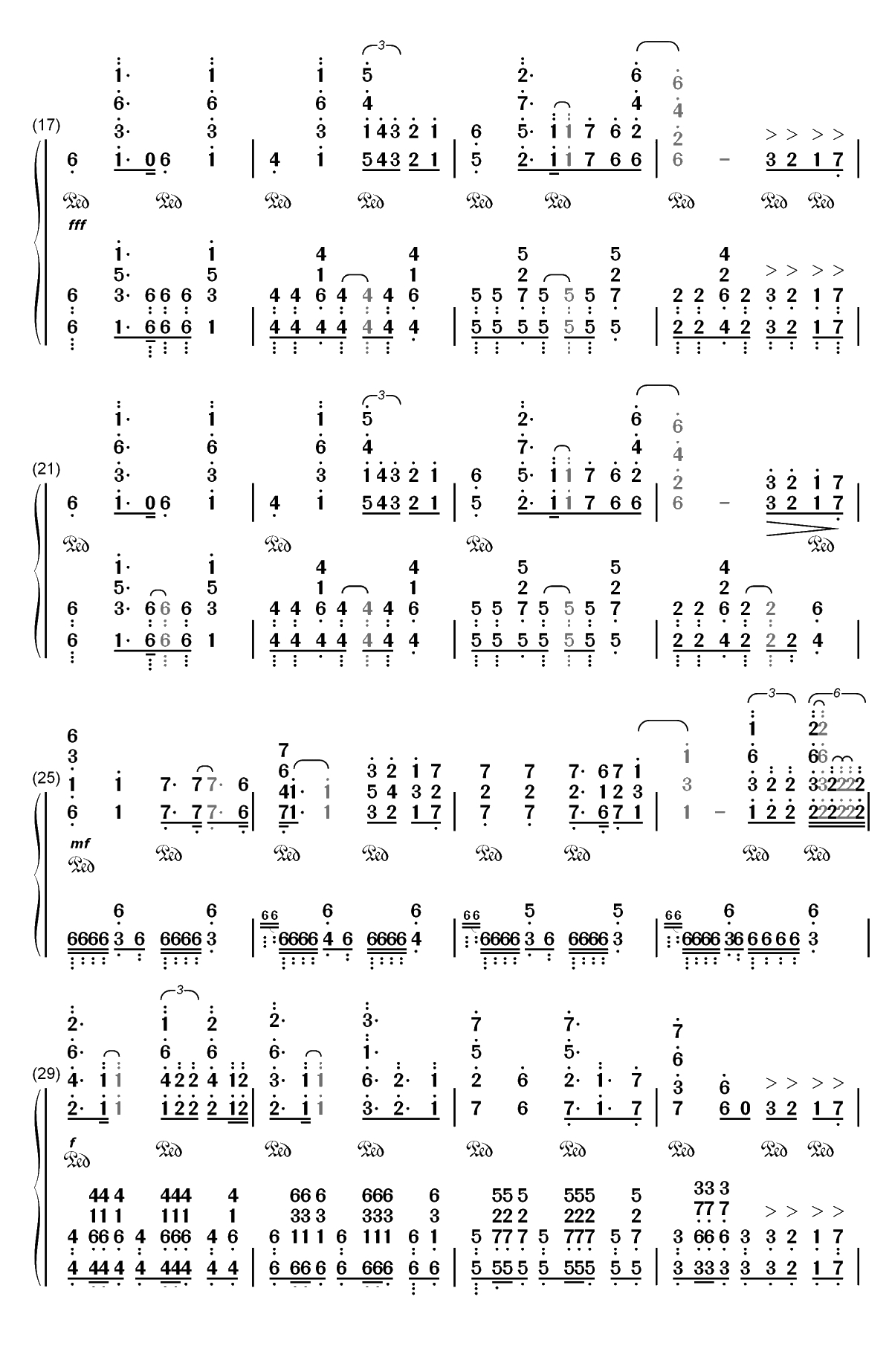 Rise-华丽版-2018英雄联盟全球赛主题曲-Mr.Li双手简谱预览2