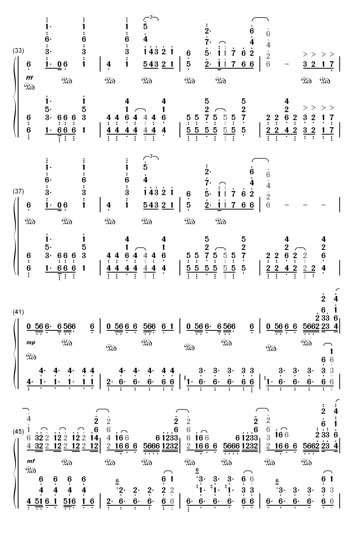 Rise-华丽版-2018英雄联盟全球赛主题曲-Mr.Li双手简谱预览3