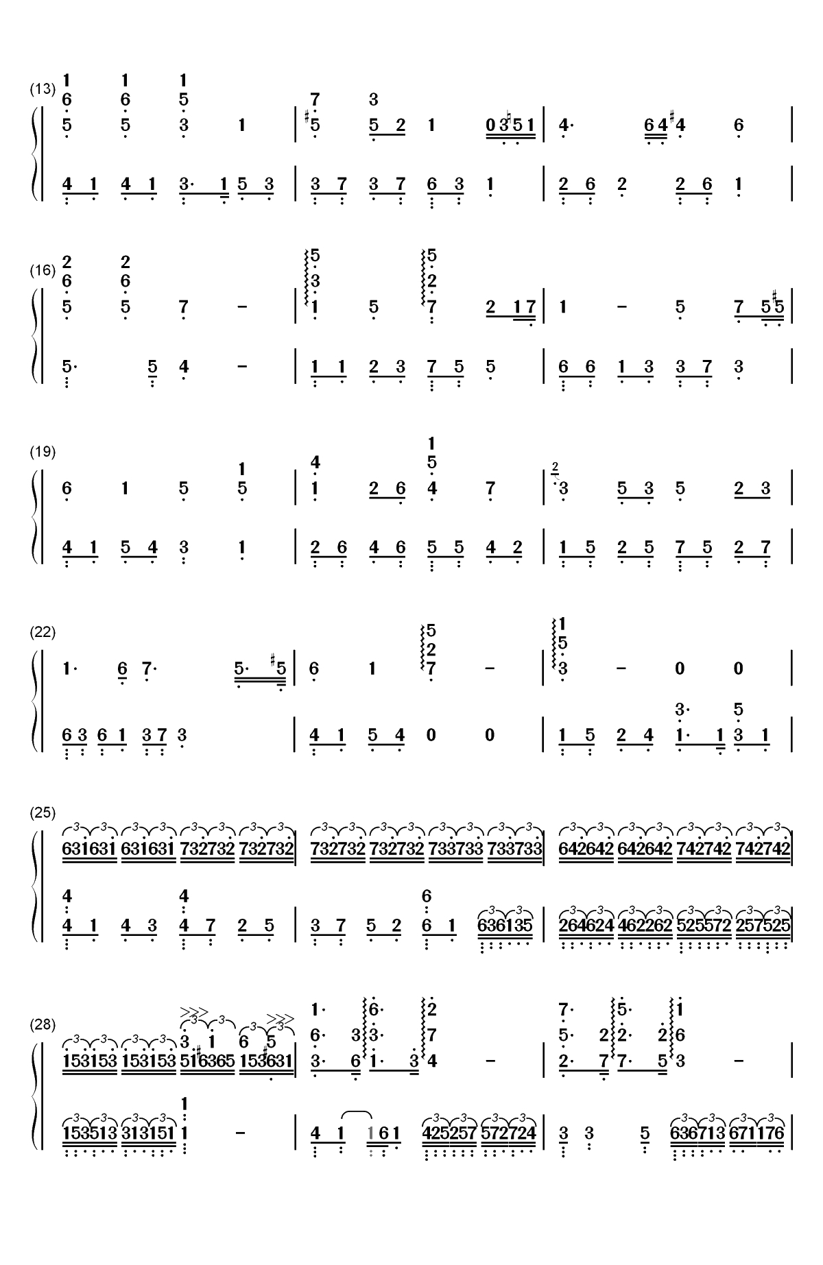 奉献-飞驰人生片尾曲双手简谱预览2