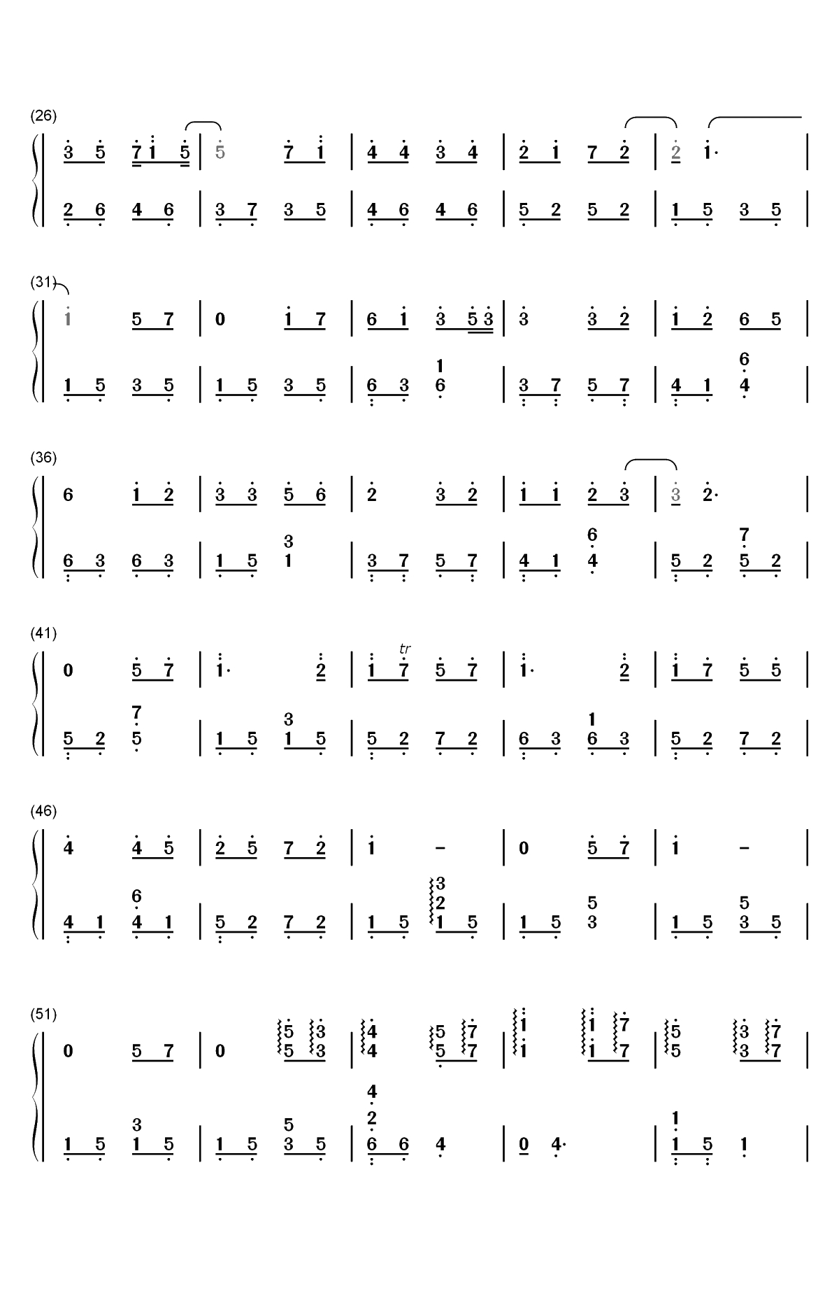 不想睡-梁静茹双手简谱预览2