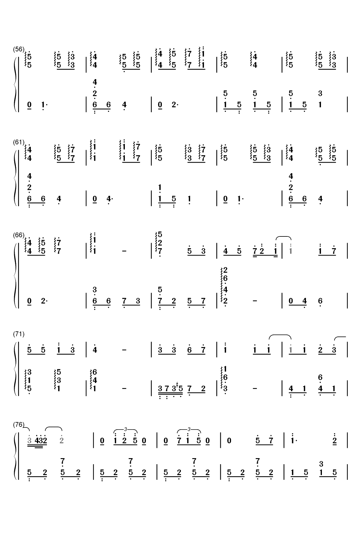 不想睡-梁静茹双手简谱预览3