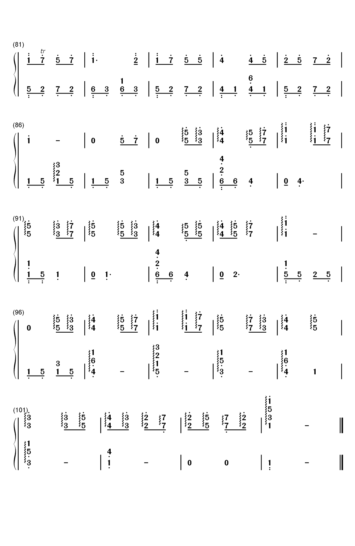 不想睡-梁静茹双手简谱预览4