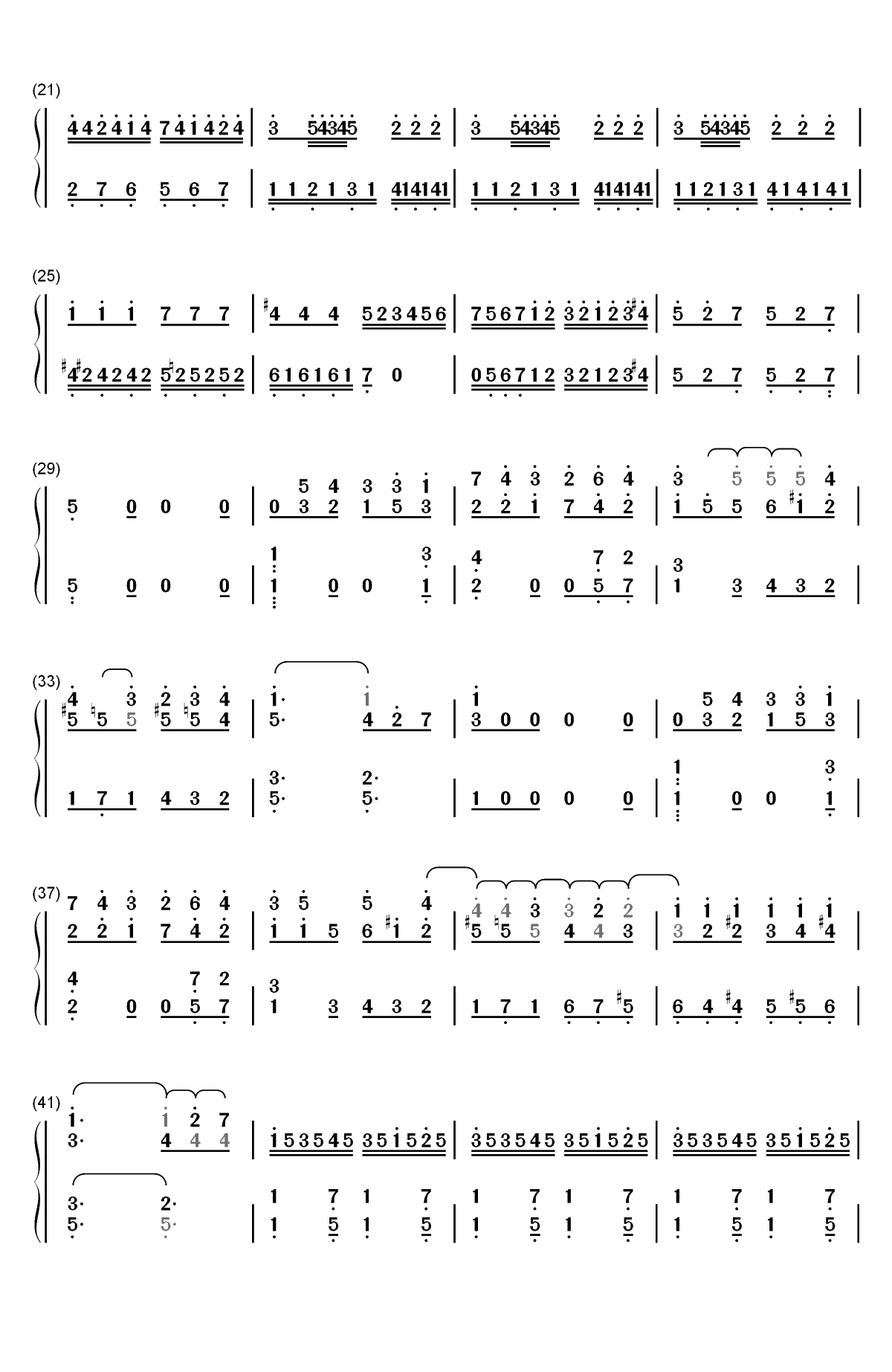 e小调奏鸣曲第一乐章双手简谱预览2