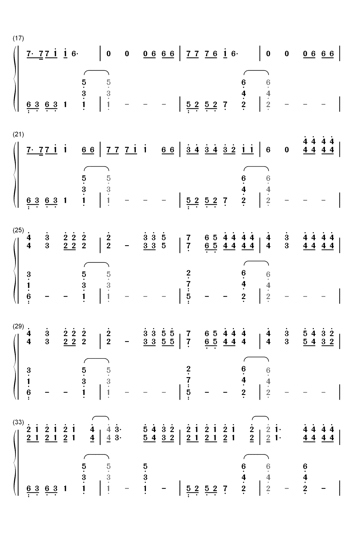 Without Me-Halsey双手简谱预览2