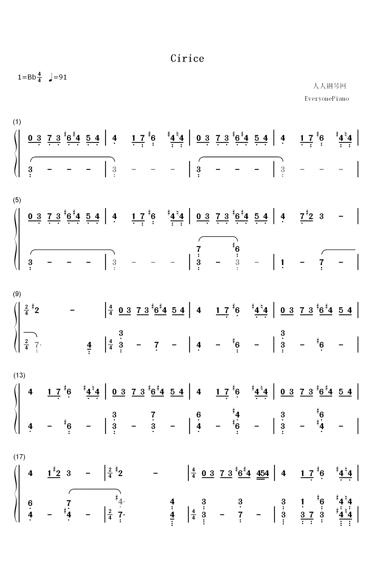 Cirice-Church-Ghost双手简谱预览1