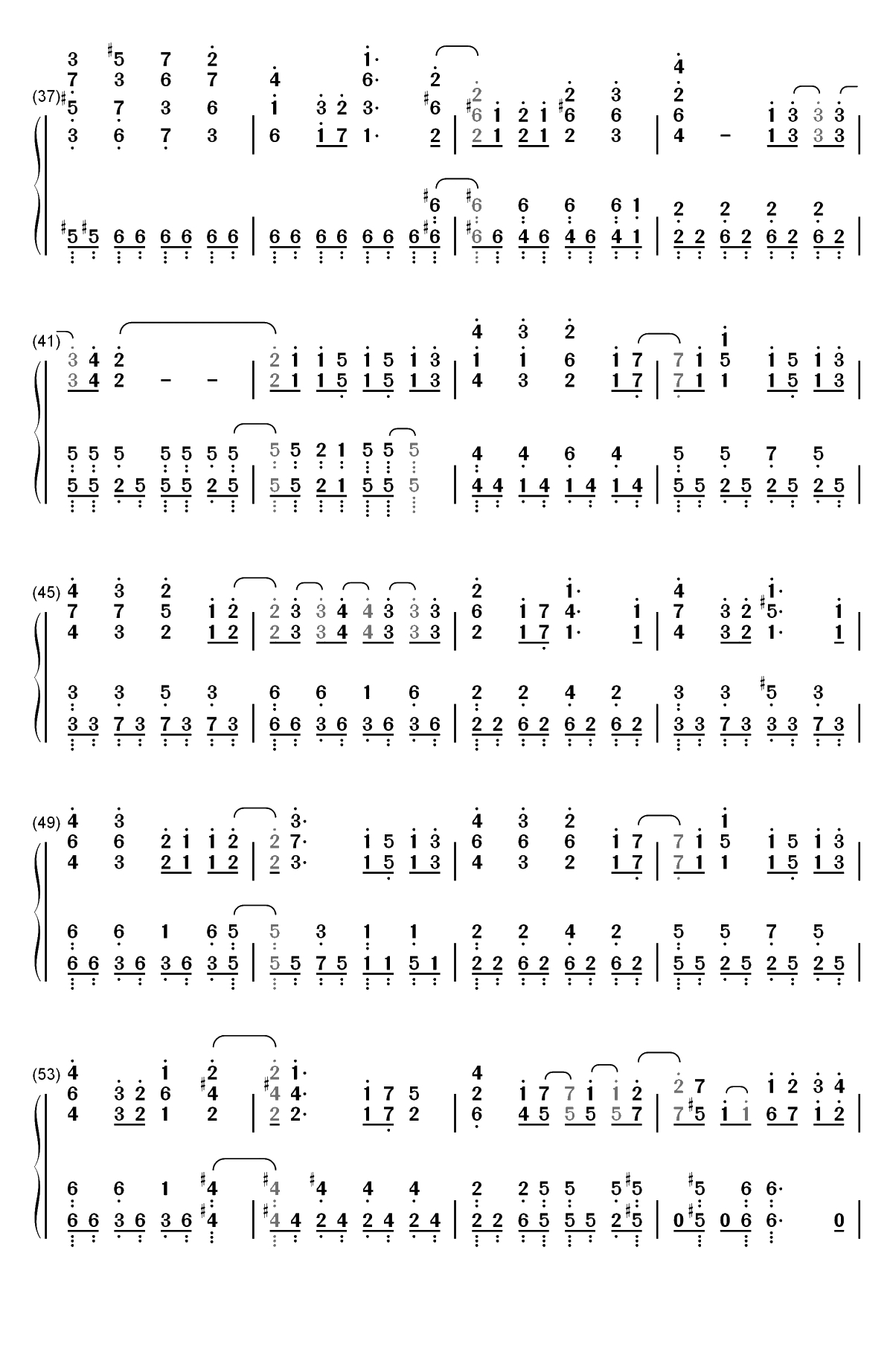 Catch up latency-强风吹拂OP双手简谱预览3