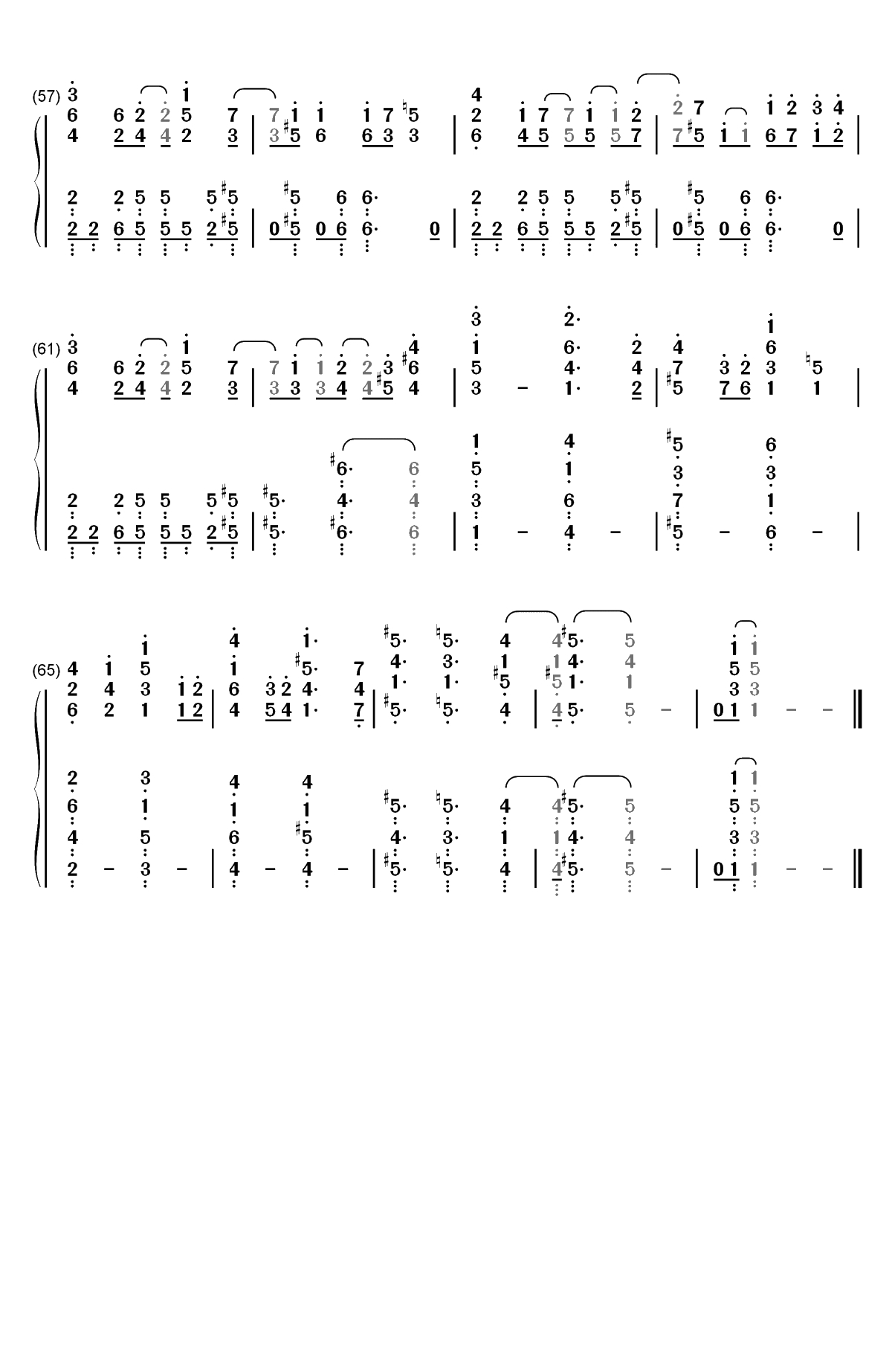 Catch up latency-强风吹拂OP双手简谱预览4