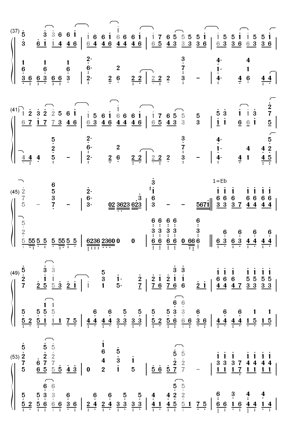 I Swear-约会大作战第三季OP双手简谱预览3