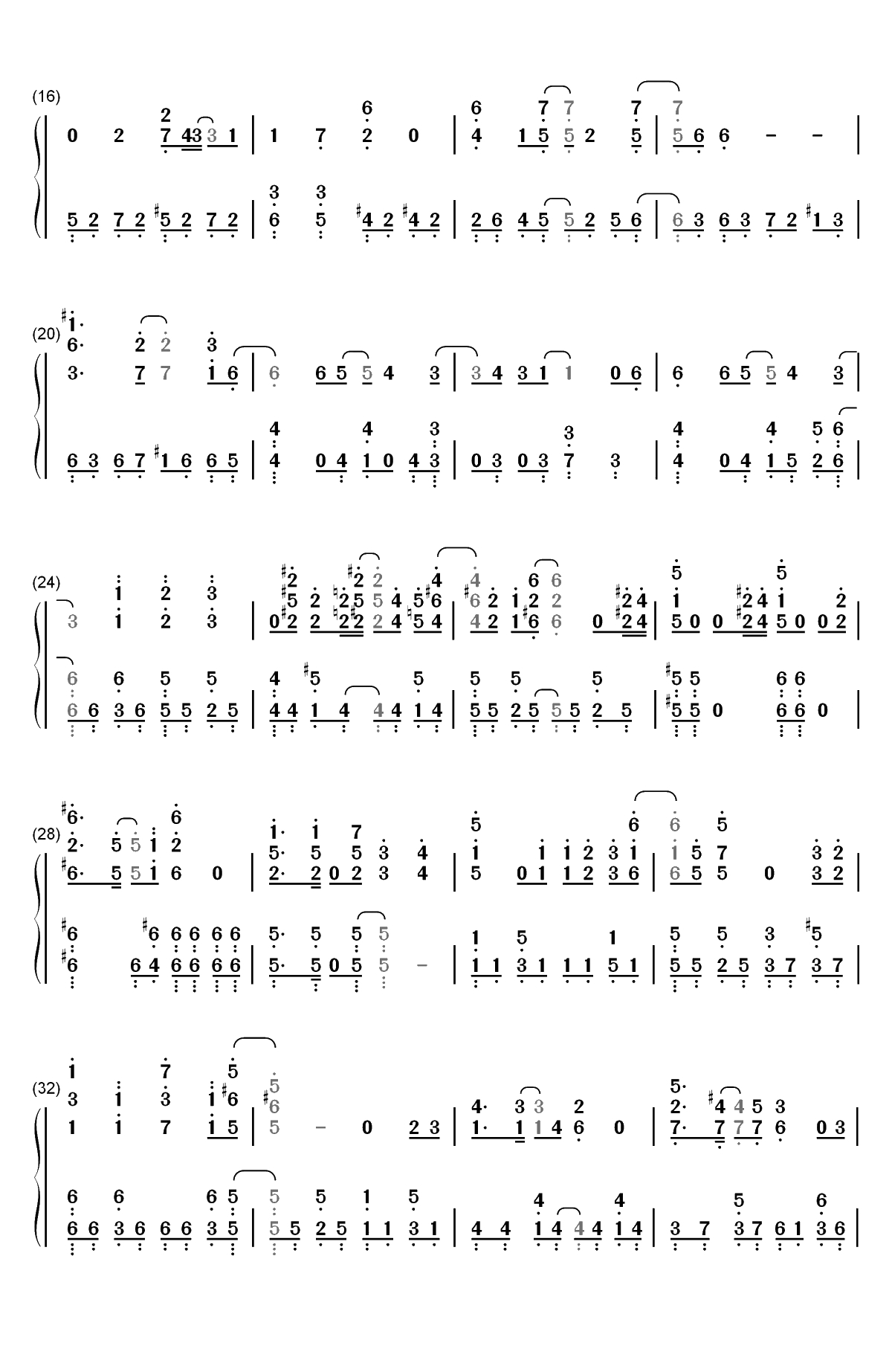 いつか世界が変わるまで-寄宿学校的朱丽叶ED双手简谱预览2