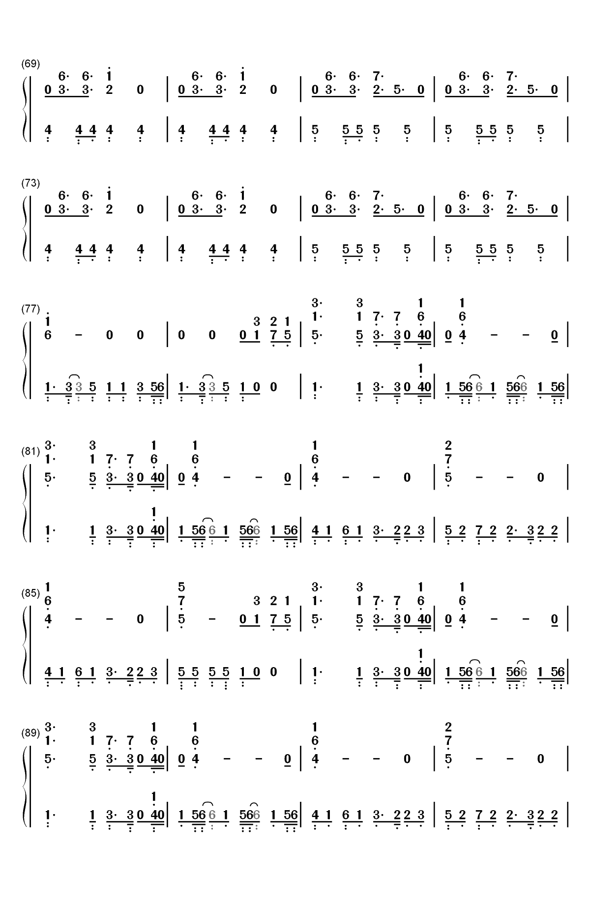 Rose-Colored Boy-Paramore双手简谱预览4