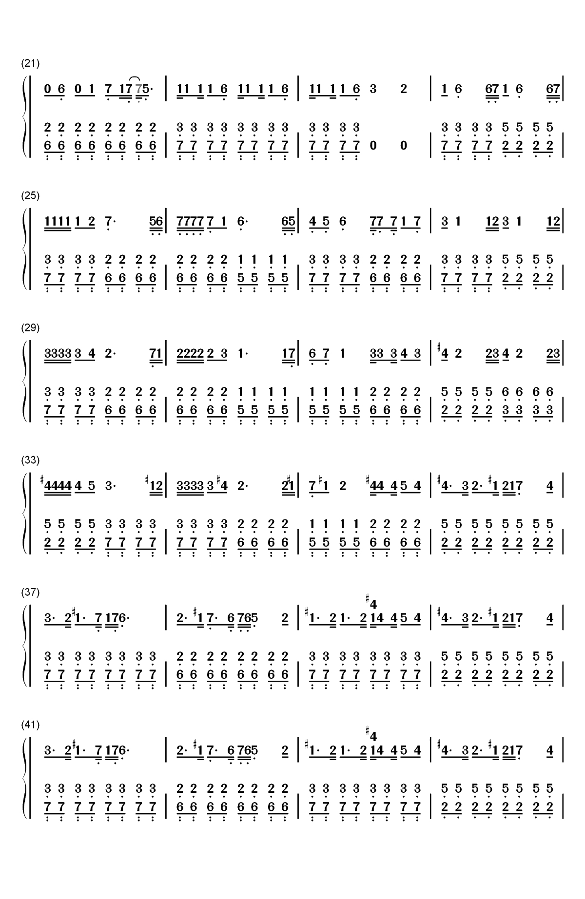 烦恼歌-一起呼叫没有烦恼除了呼吸其他不重要-抖音双手简谱预览2