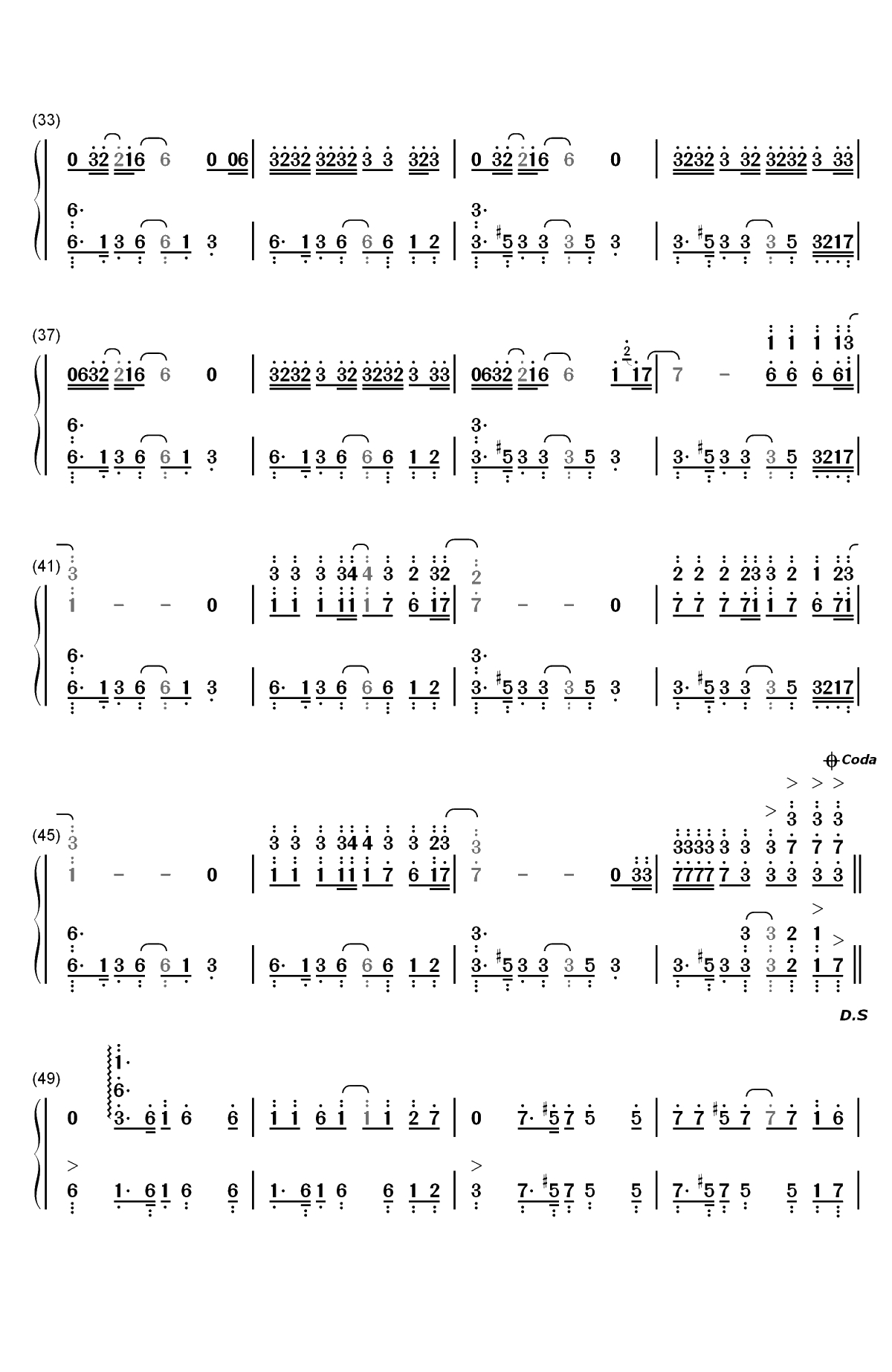 Natural-Imagine Dragons双手简谱预览3