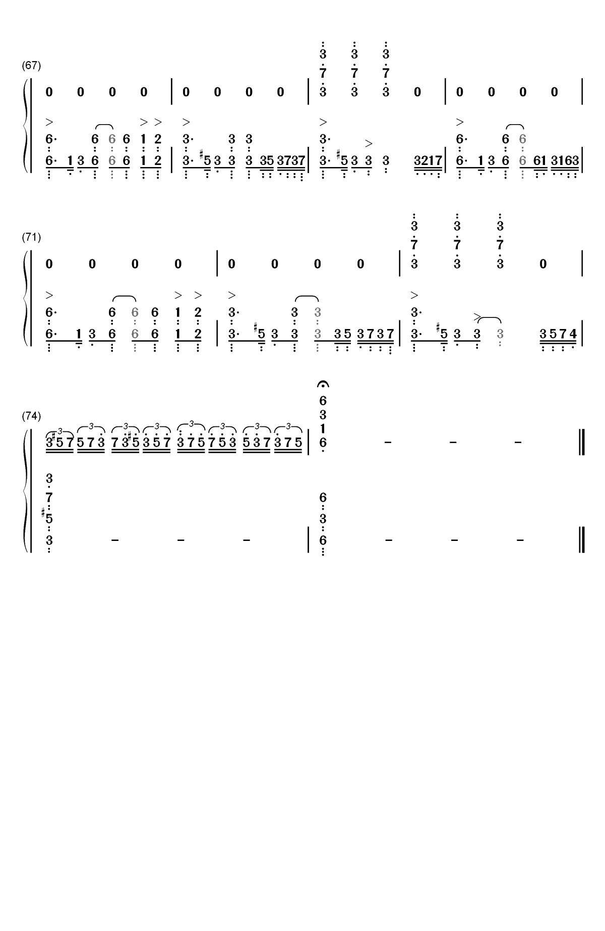 Natural-Imagine Dragons双手简谱预览5