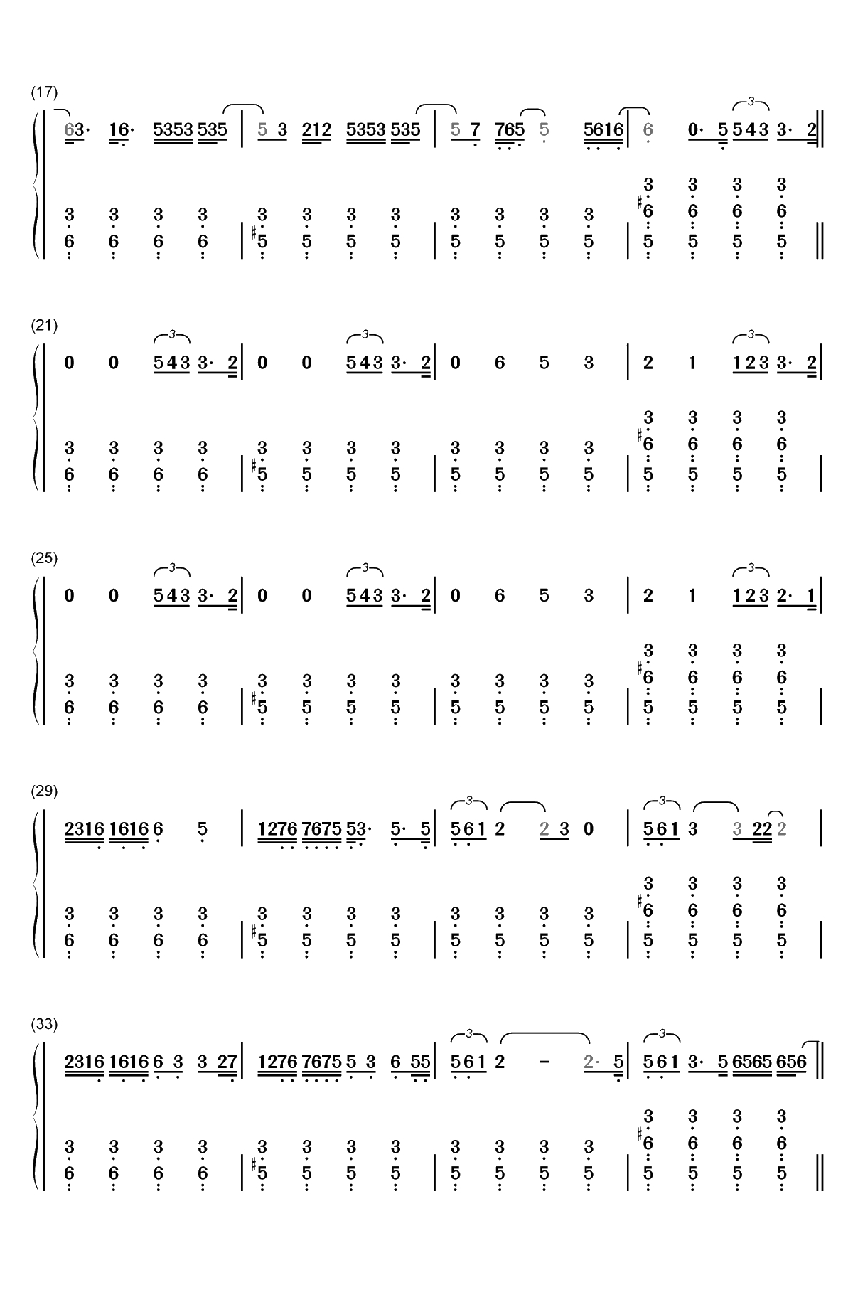 Needy-Ariana Grande双手简谱预览2