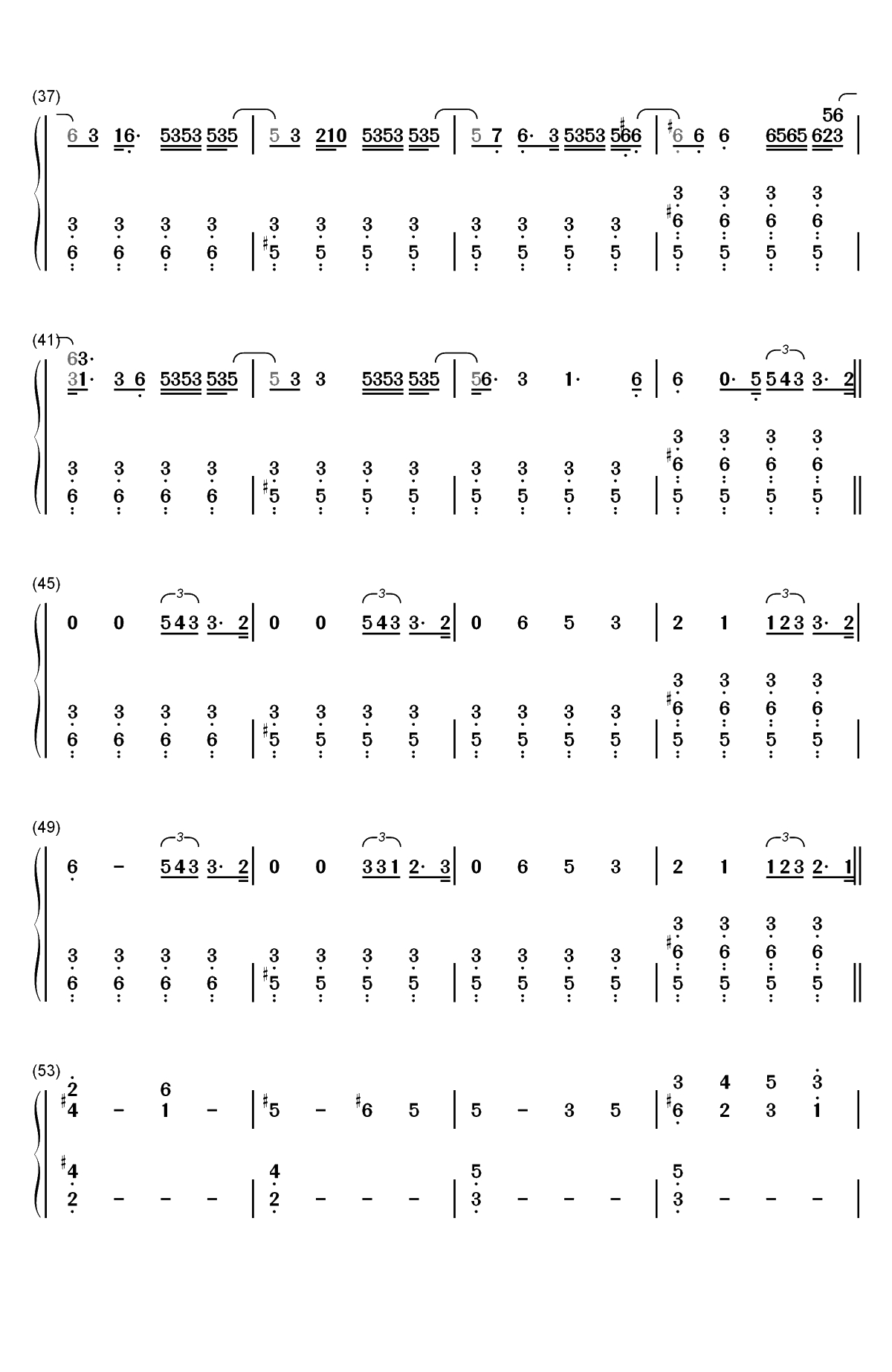 Needy-Ariana Grande双手简谱预览3