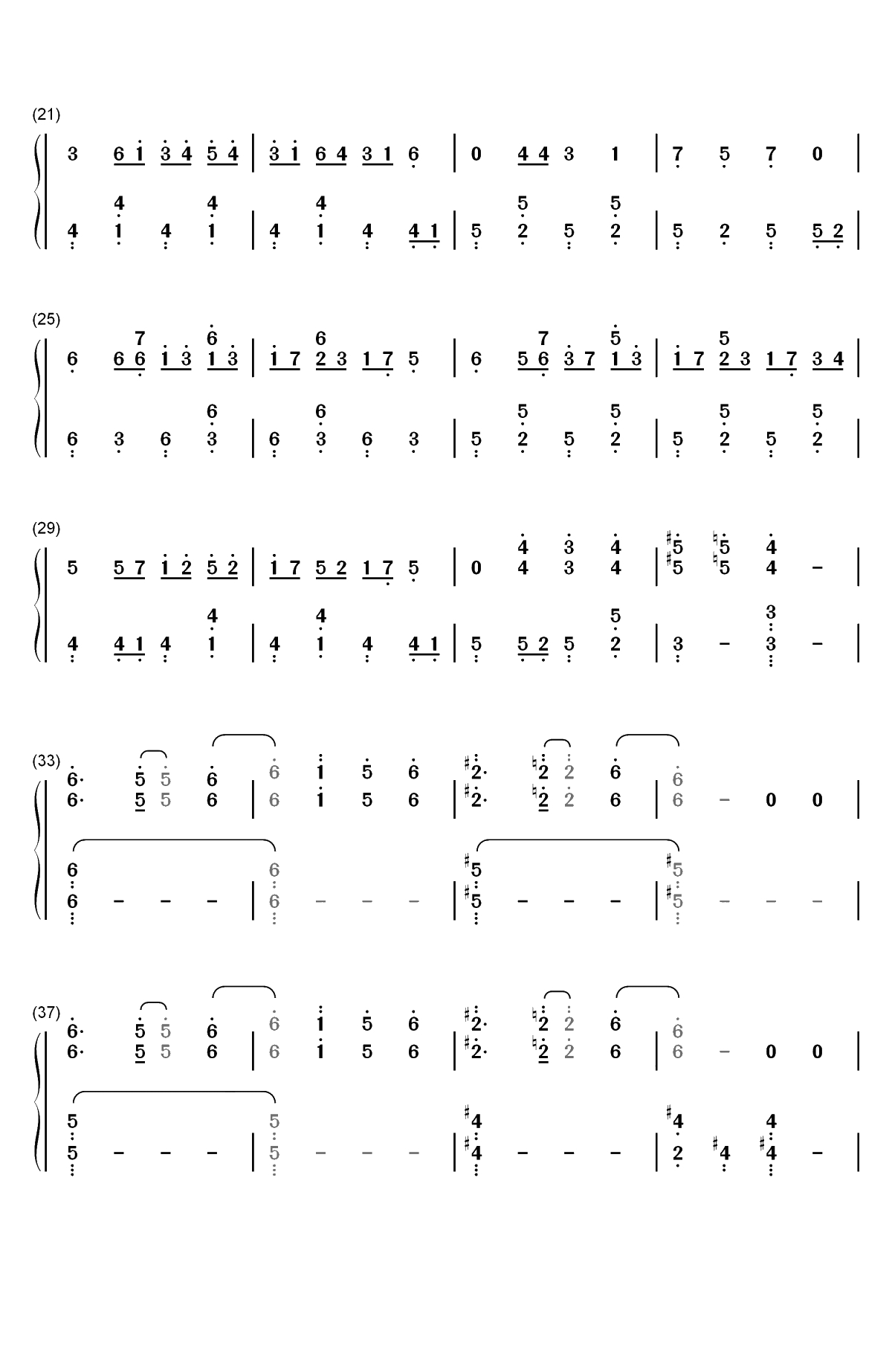 Shadowgraph-不吉波普不笑OP双手简谱预览2