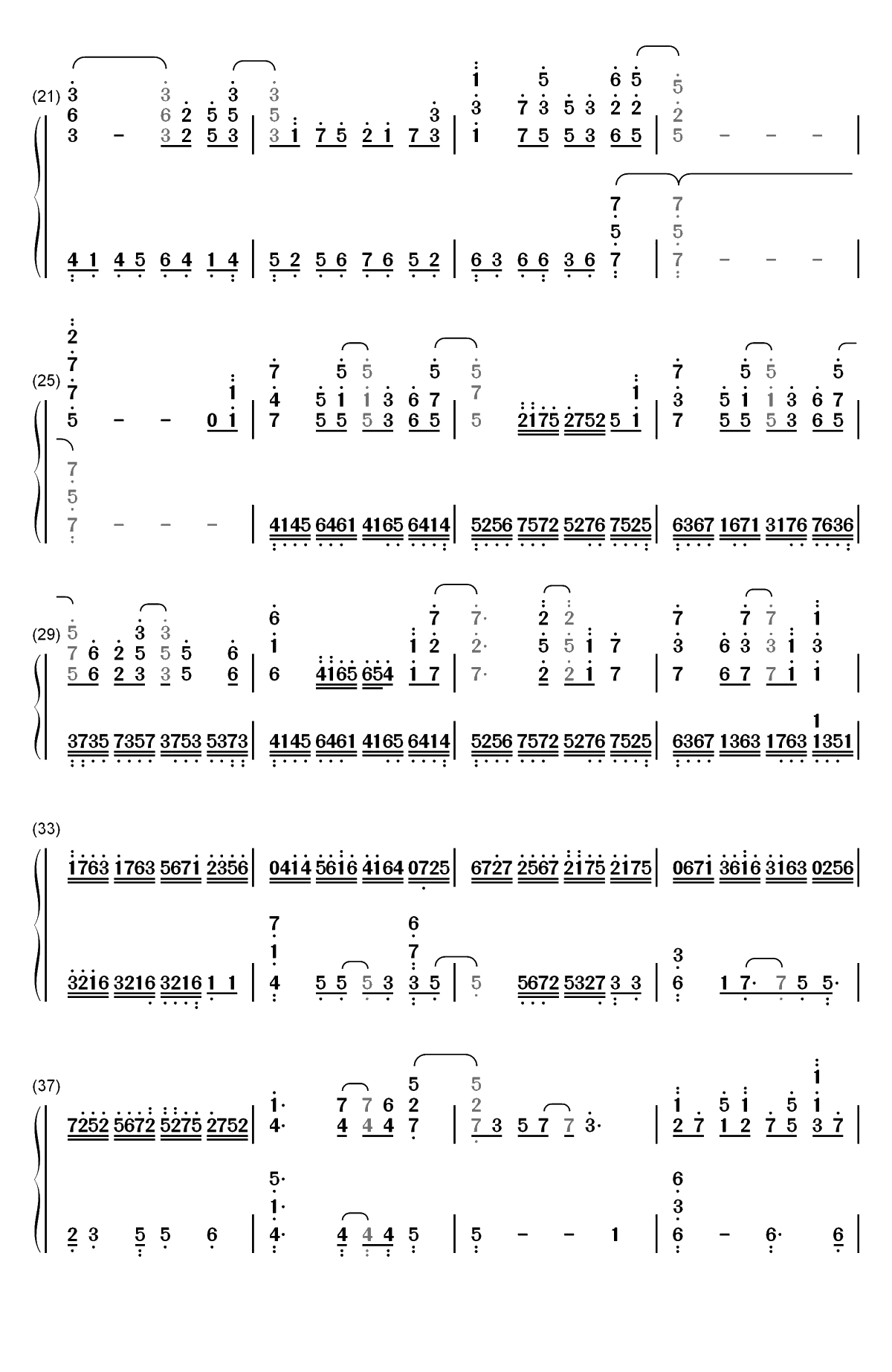 未明の君と薄明の魔法-来自多彩世界的明天ED双手简谱预览2