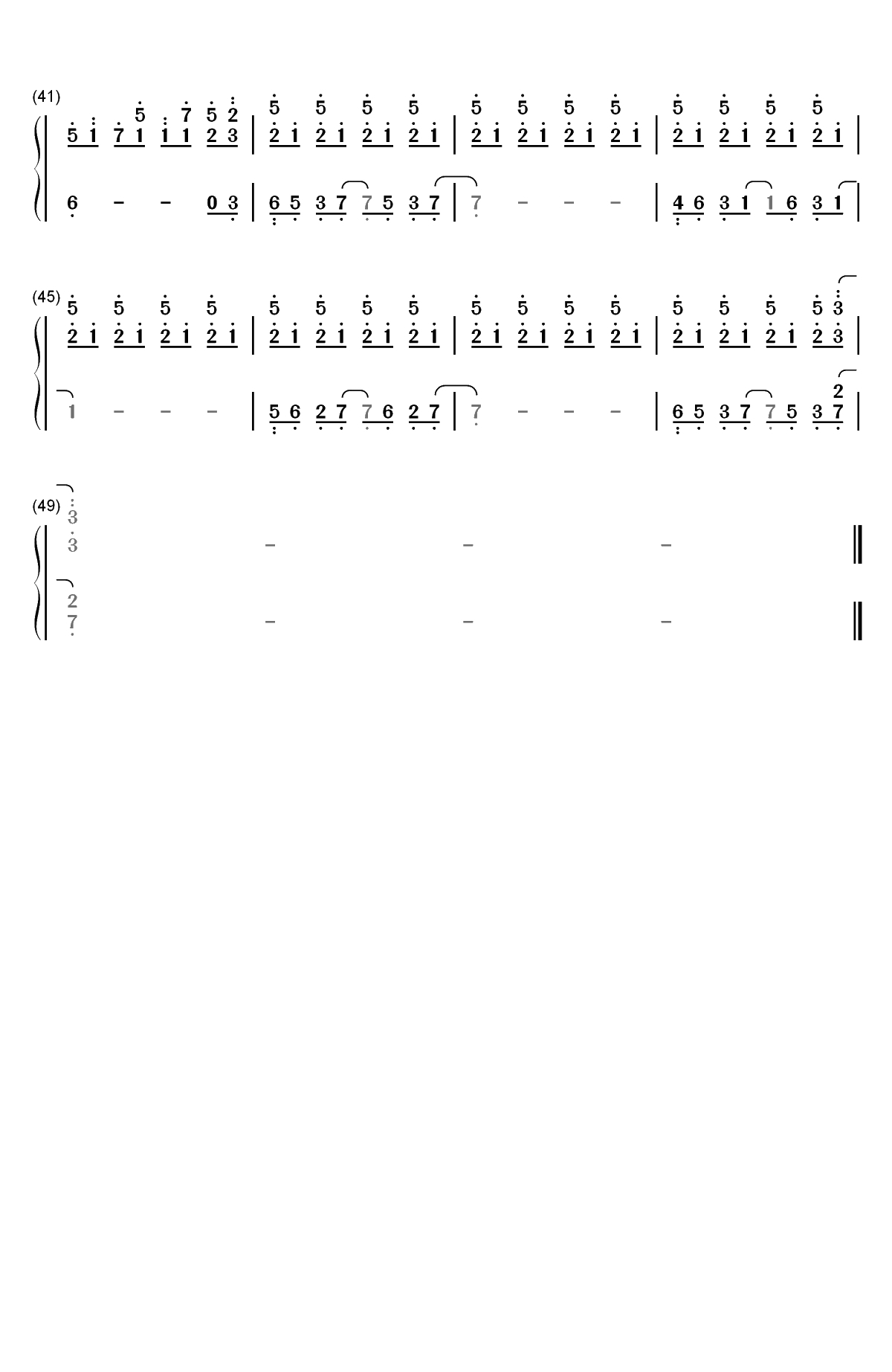 未明の君と薄明の魔法-来自多彩世界的明天ED双手简谱预览3