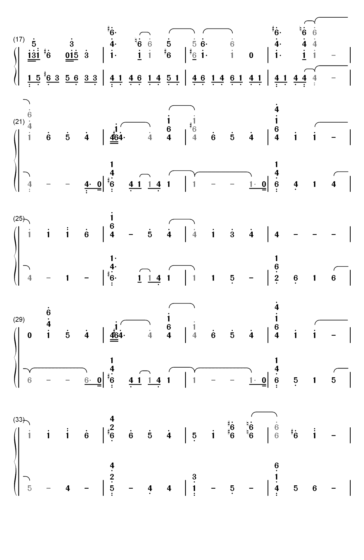 White with You-Summer Pockets插曲双手简谱预览2