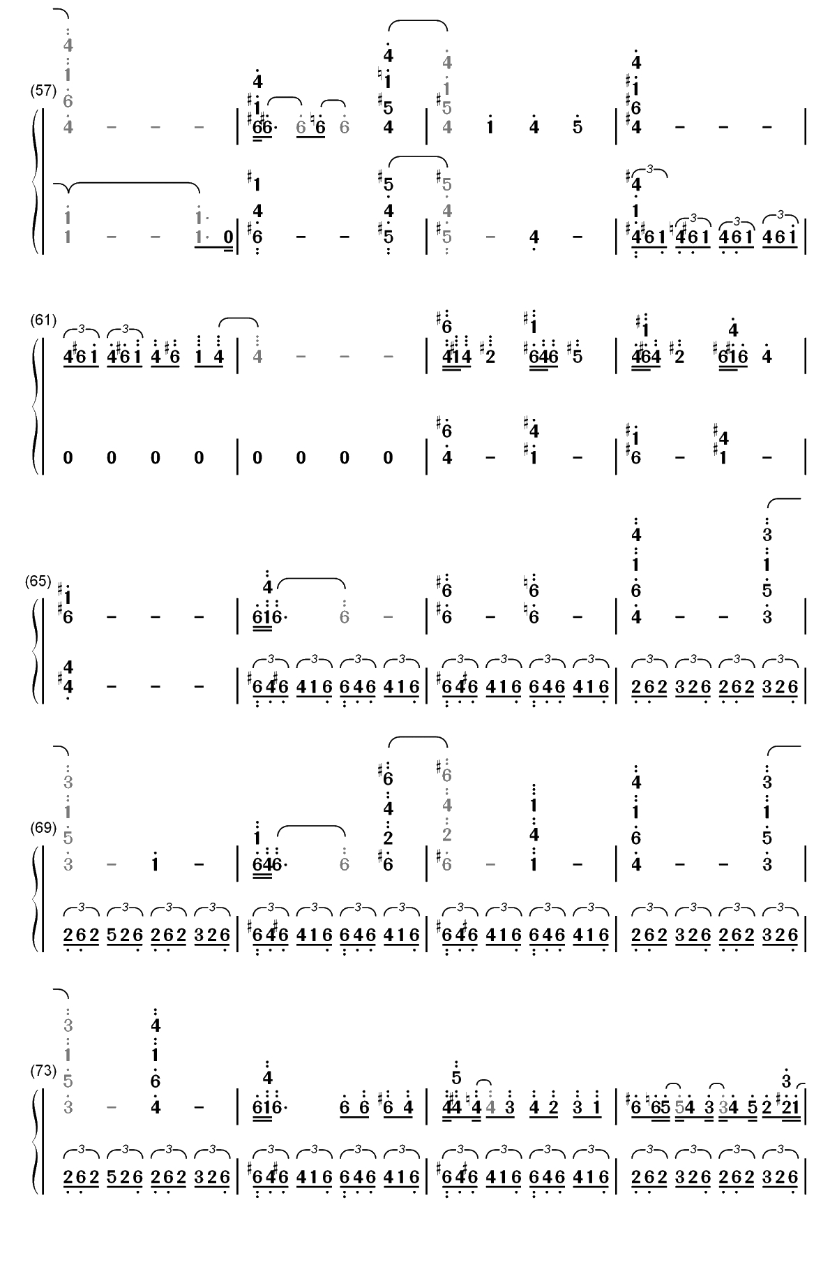 White with You-Summer Pockets插曲双手简谱预览4