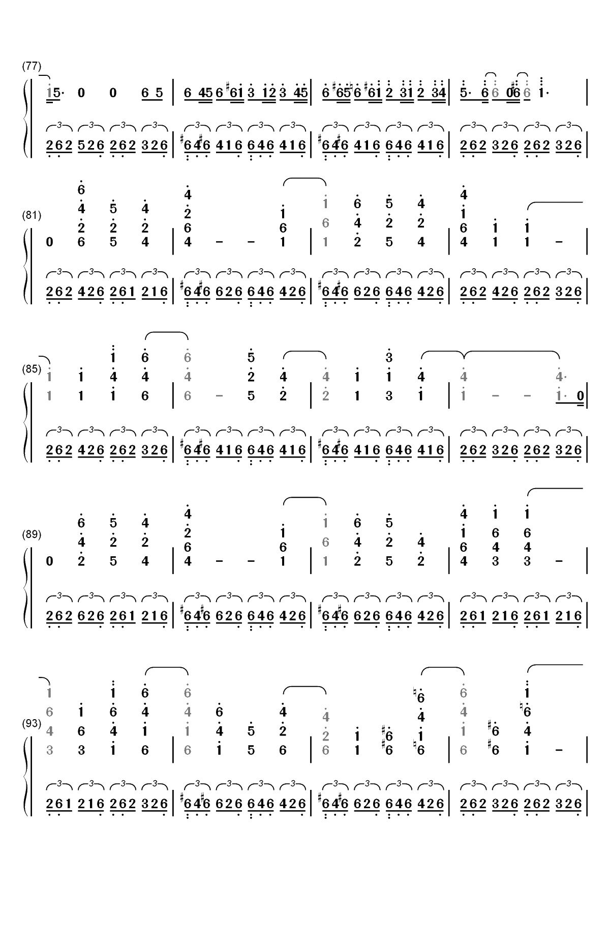 White with You-Summer Pockets插曲双手简谱预览5