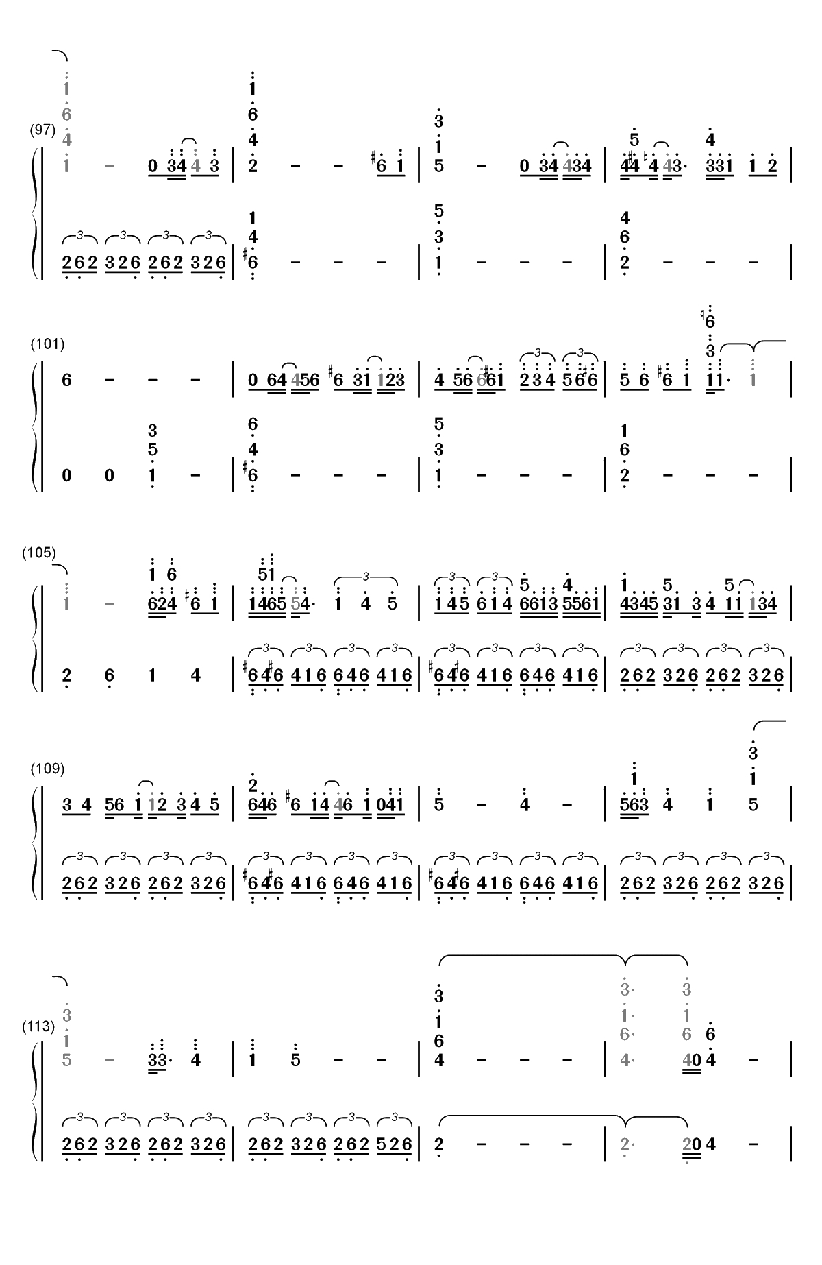 White with You-Summer Pockets插曲双手简谱预览6