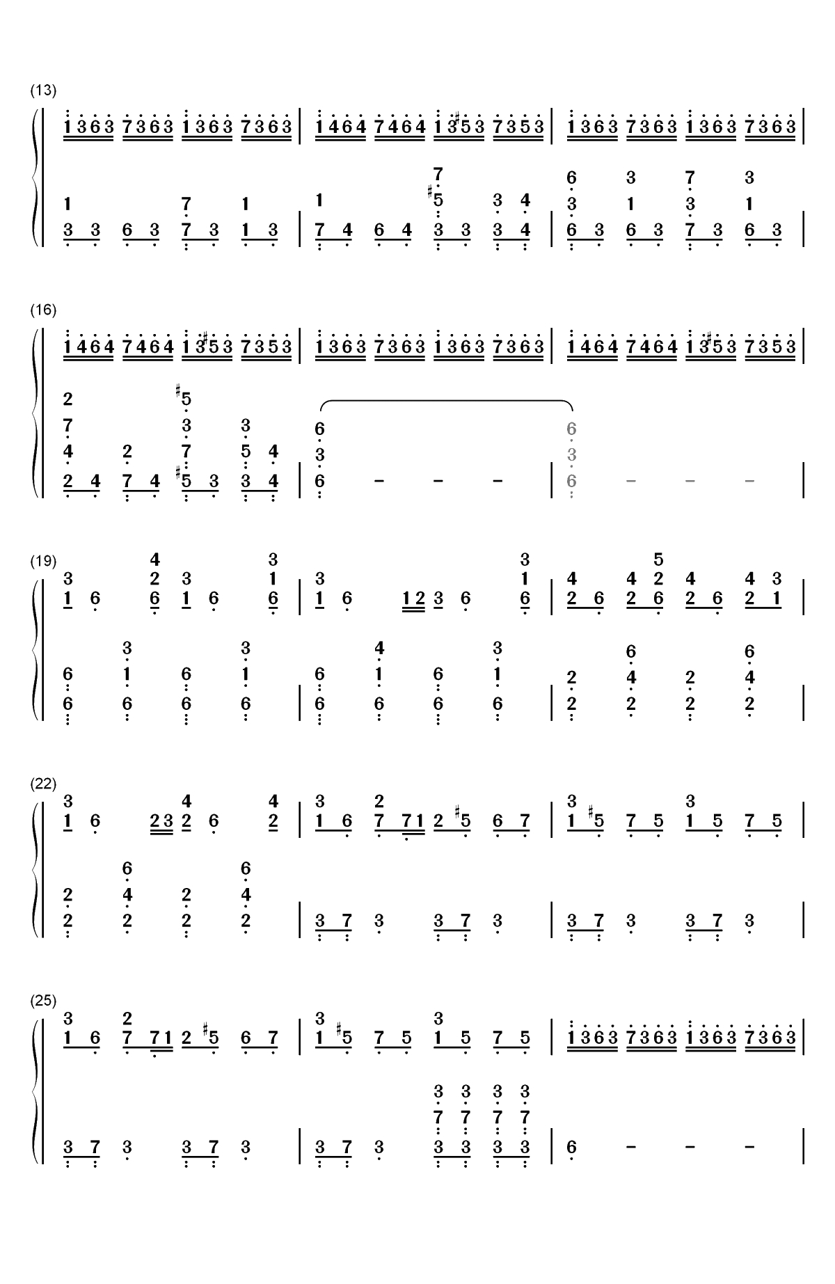 Lucky You-Eminem双手简谱预览2