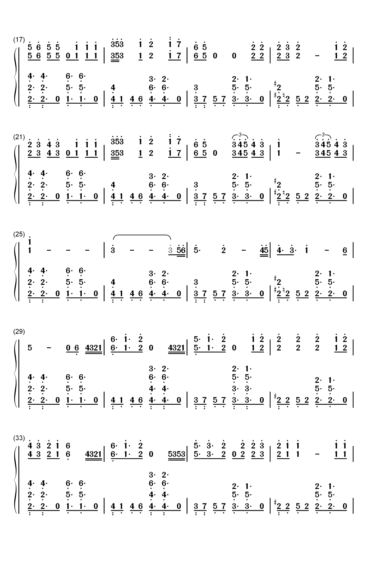 Promise-朴智旻双手简谱预览2
