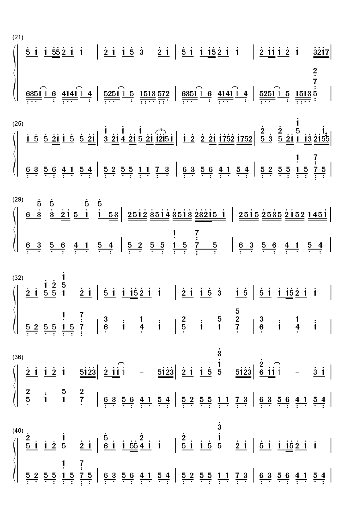 勾指起誓-非拜年祭Vocaloid中文最速传说曲双手简谱预览2