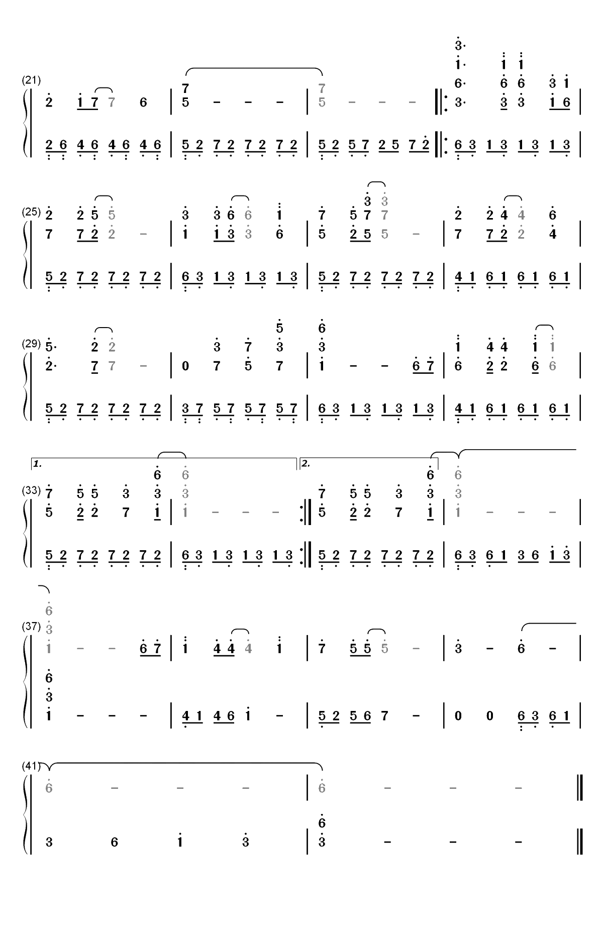 风起云涌-倚天屠龙记主题曲双手简谱预览2