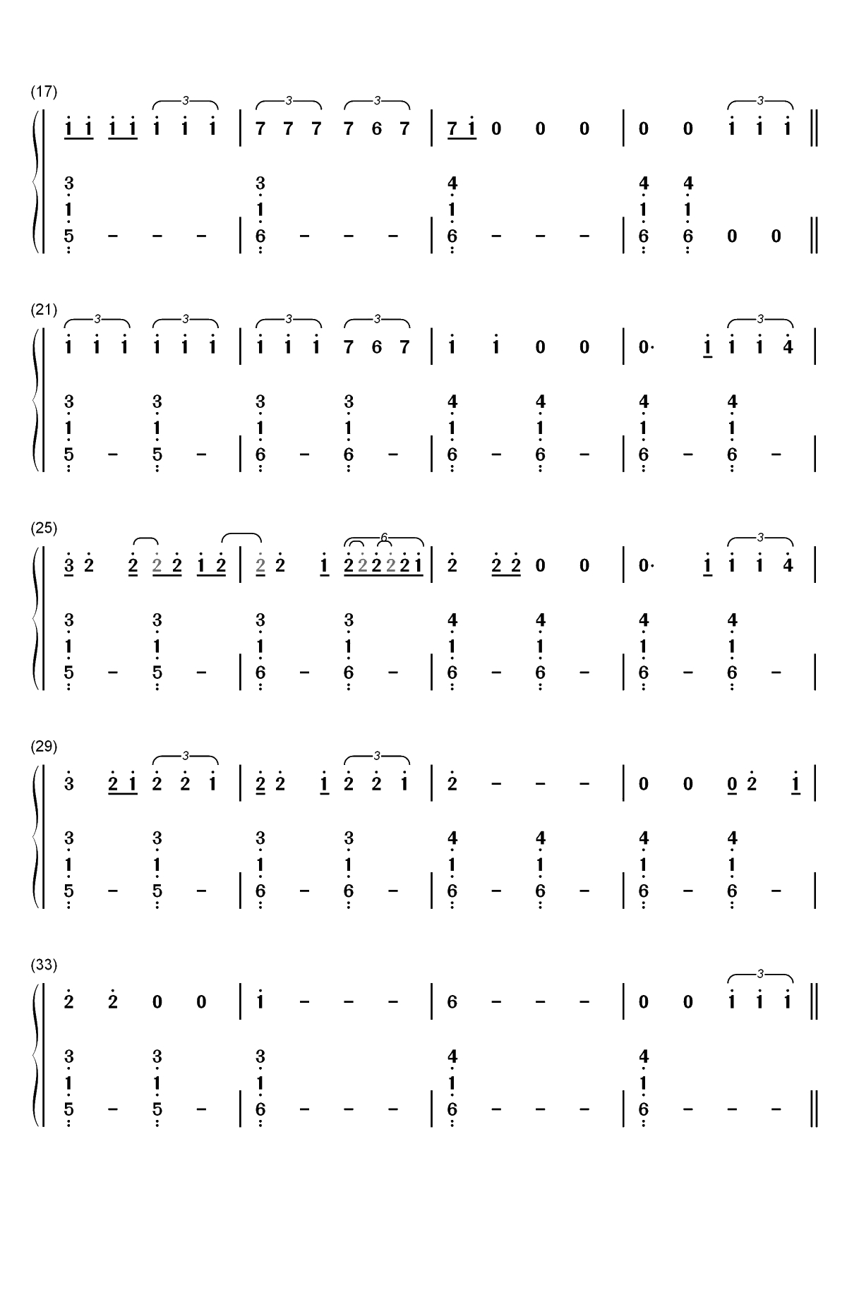 Adore-Amy Shark双手简谱预览2