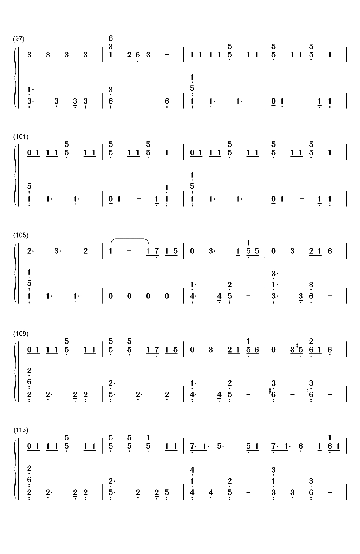 YES or YES-TWICE双手简谱预览6