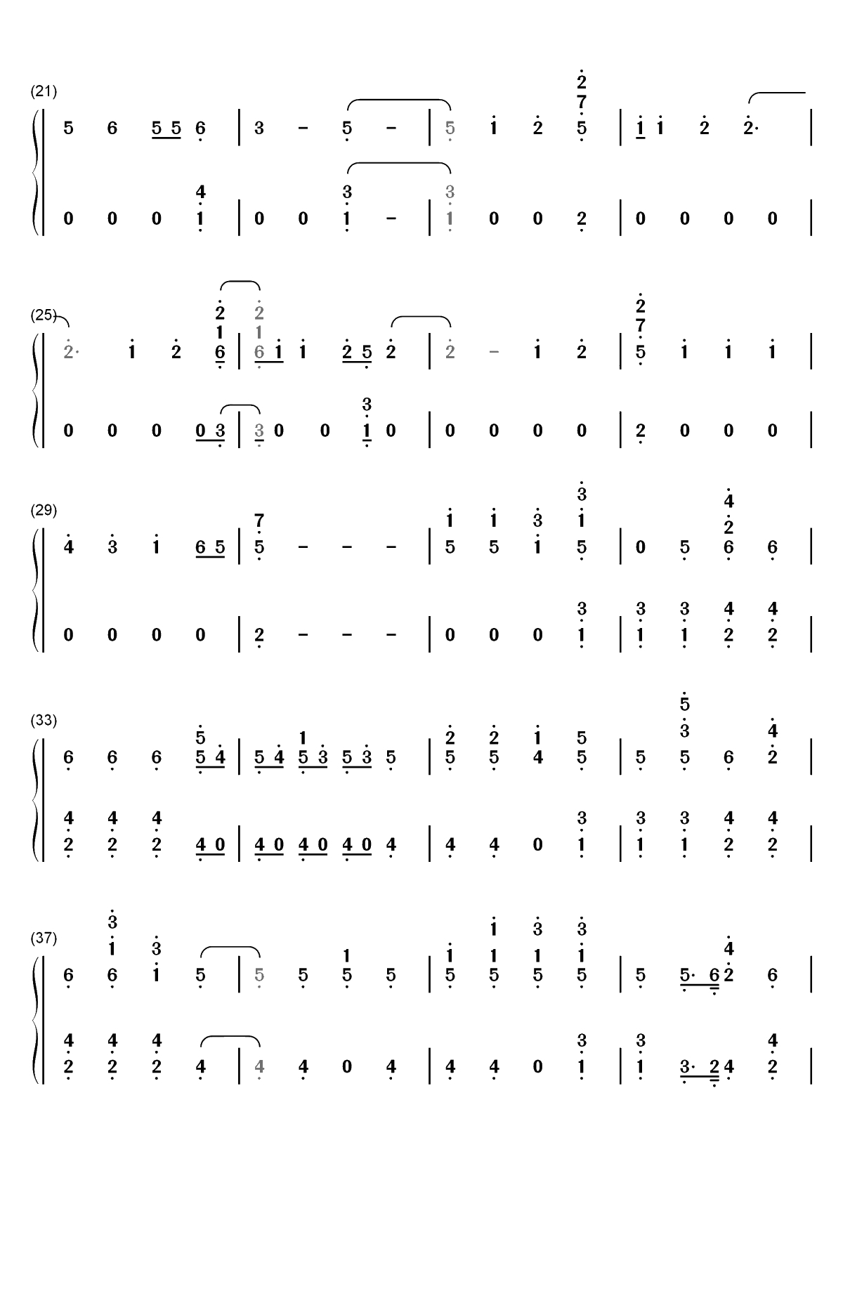 Stand-僵尸高校OST双手简谱预览2