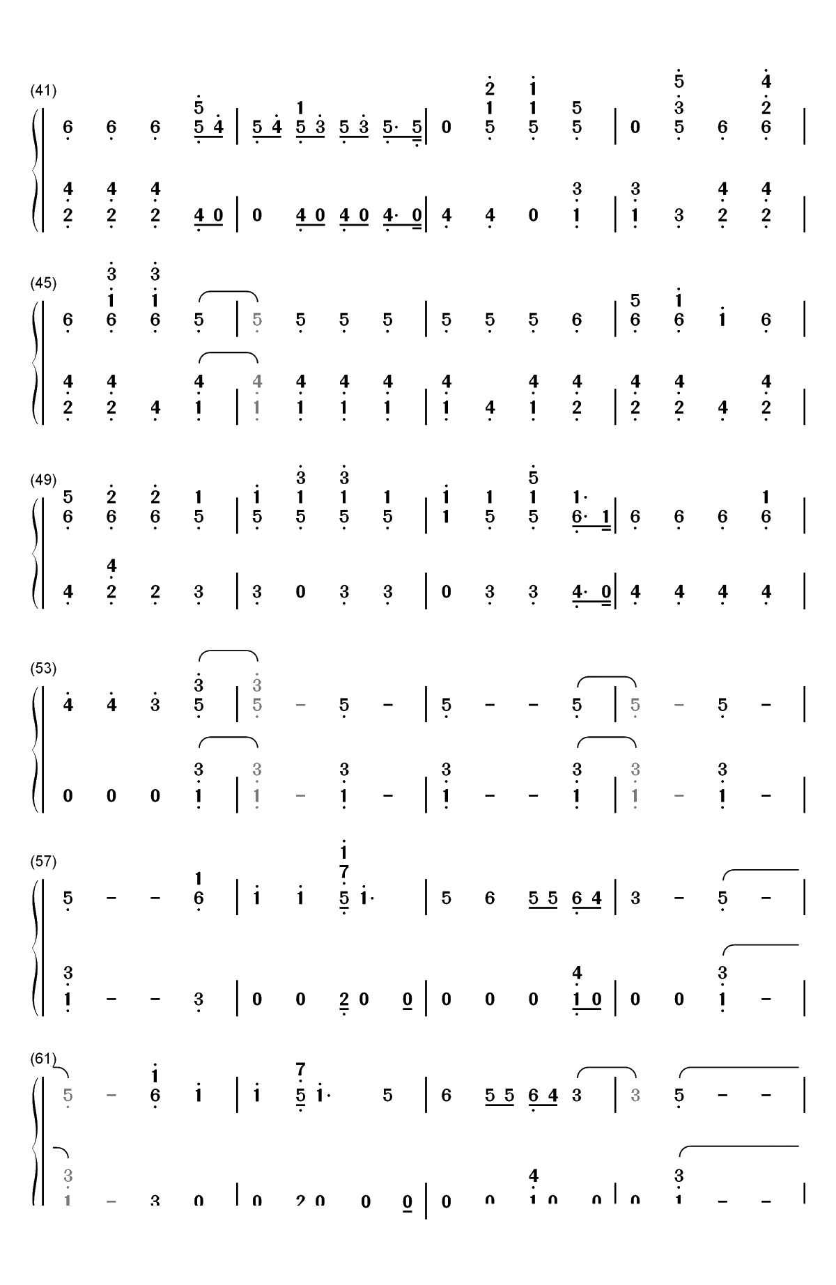Stand-僵尸高校OST双手简谱预览3