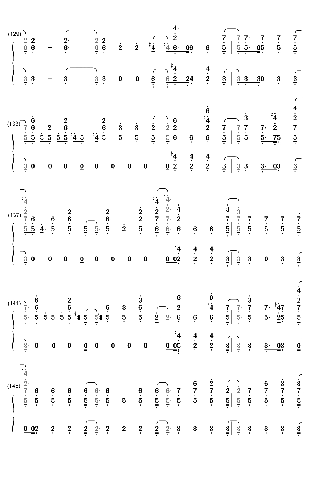 Stand-僵尸高校OST双手简谱预览7