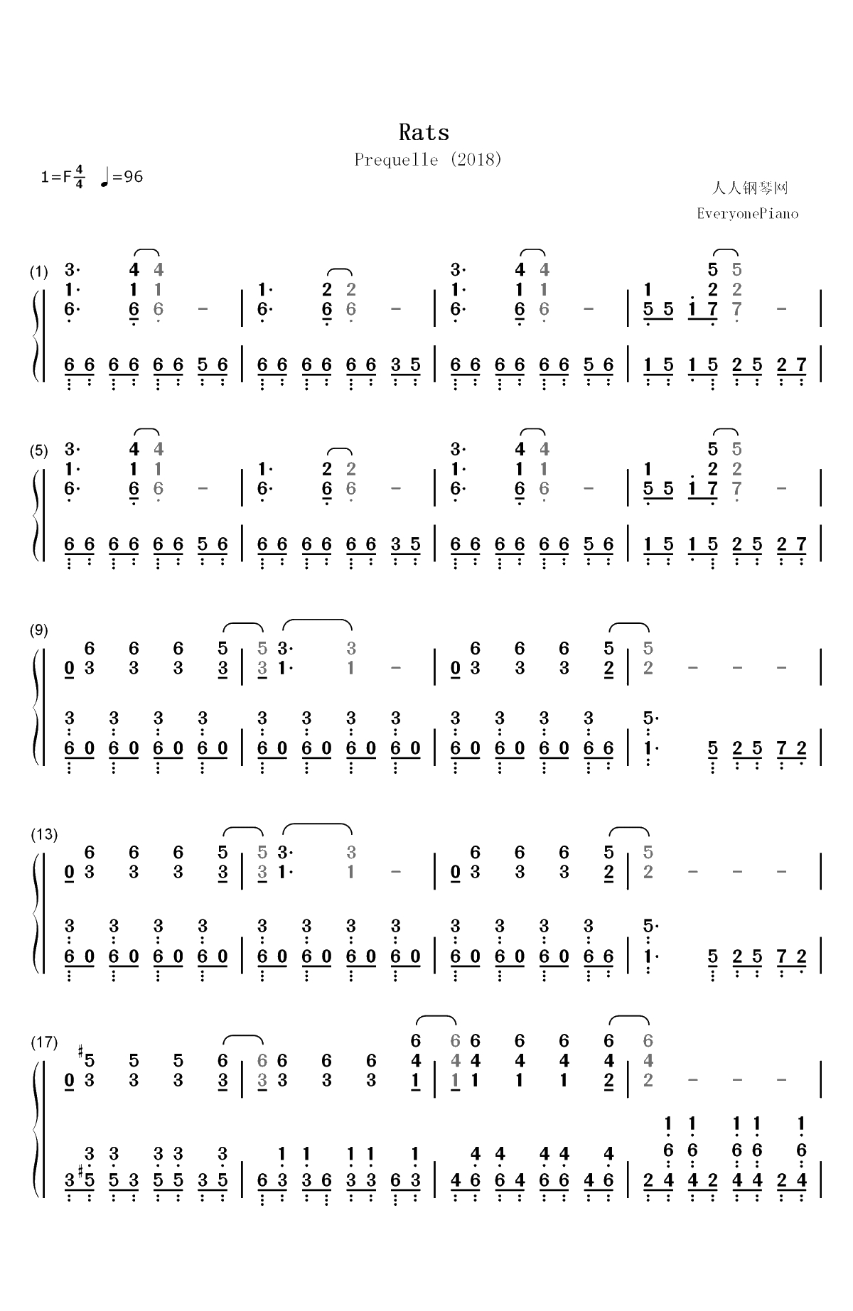 Rats-Ghost双手简谱预览1