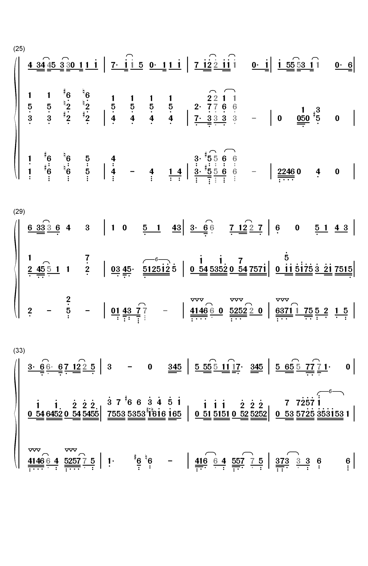 旧日时光-肆式青春中文版主题曲双手简谱预览3