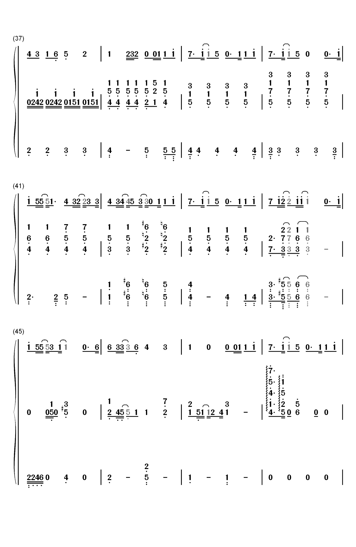 旧日时光-肆式青春中文版主题曲双手简谱预览4