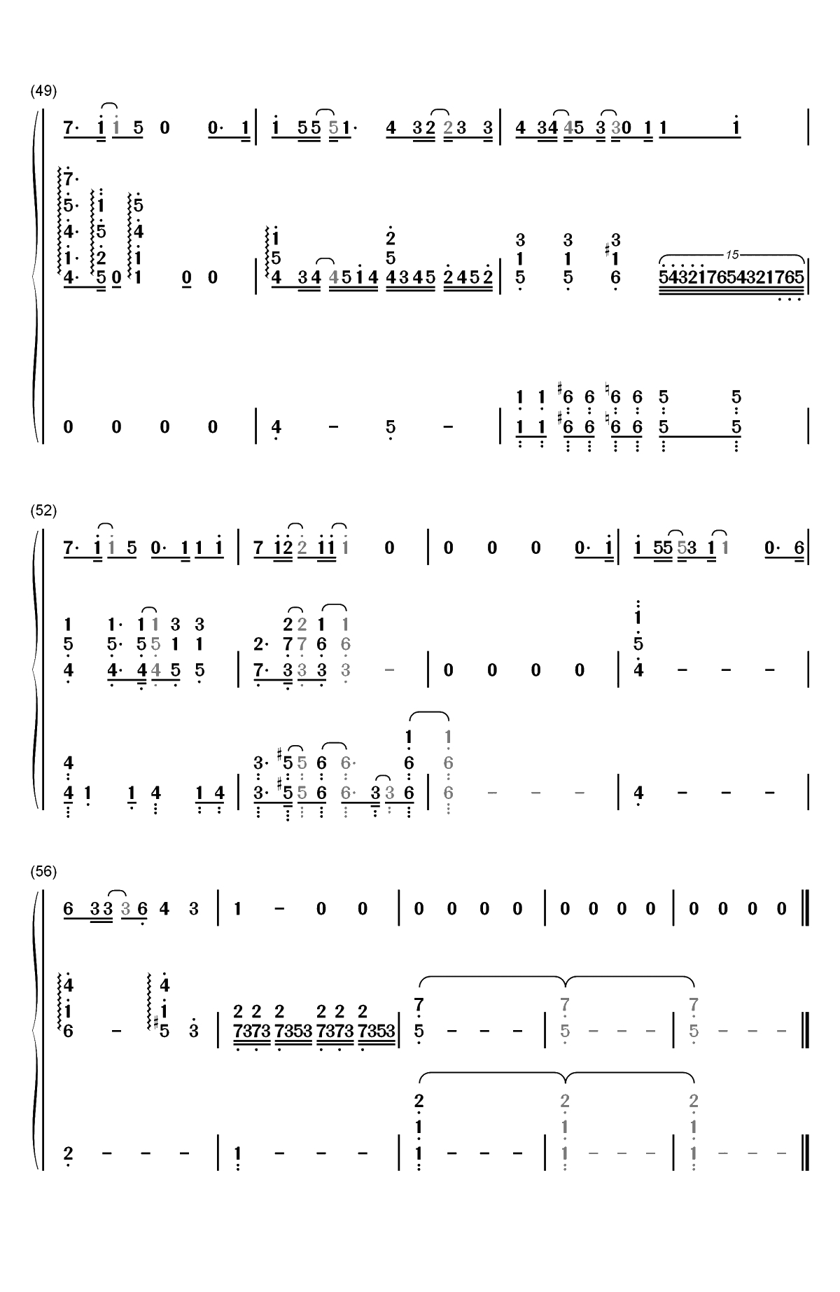 旧日时光-肆式青春中文版主题曲双手简谱预览5