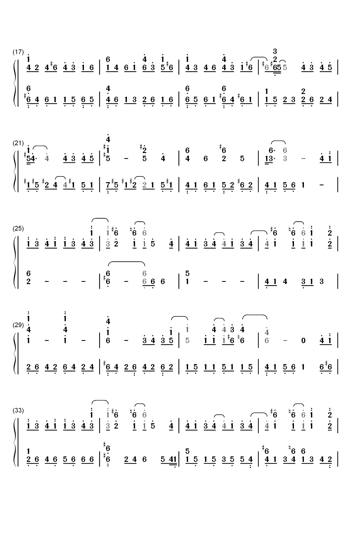 ポケットをふくらませて-Summer Pockets ED双手简谱预览2