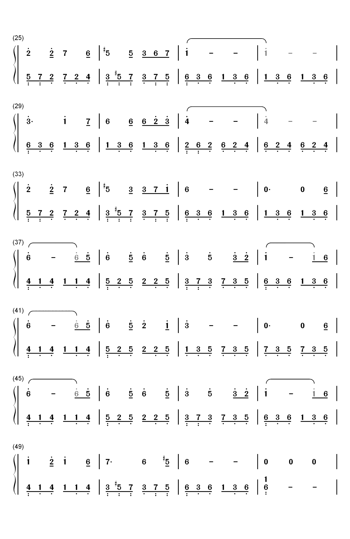 星-流浪地球推广曲双手简谱预览2