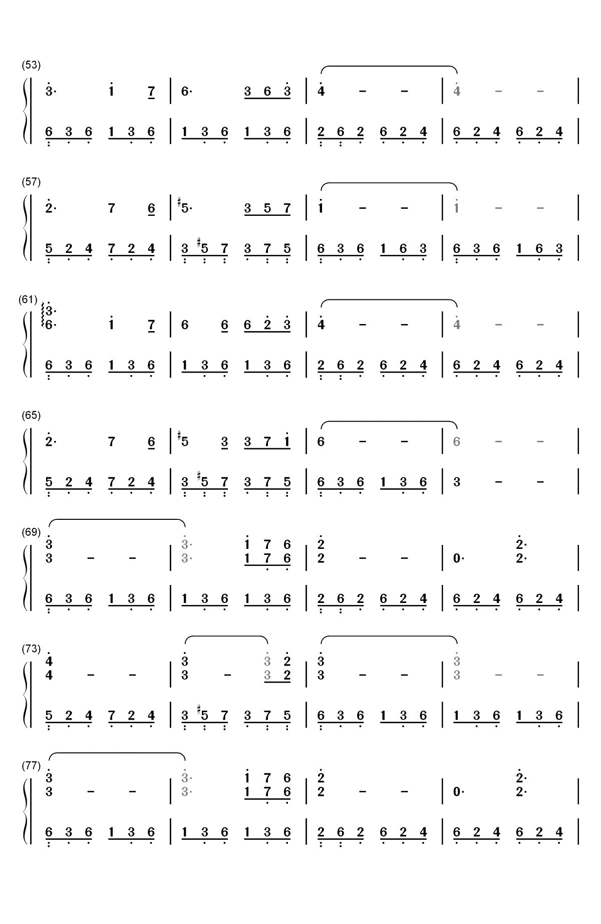 星-流浪地球推广曲双手简谱预览3