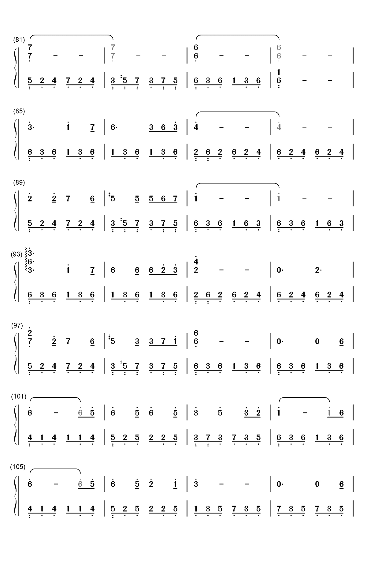 星-流浪地球推广曲双手简谱预览4