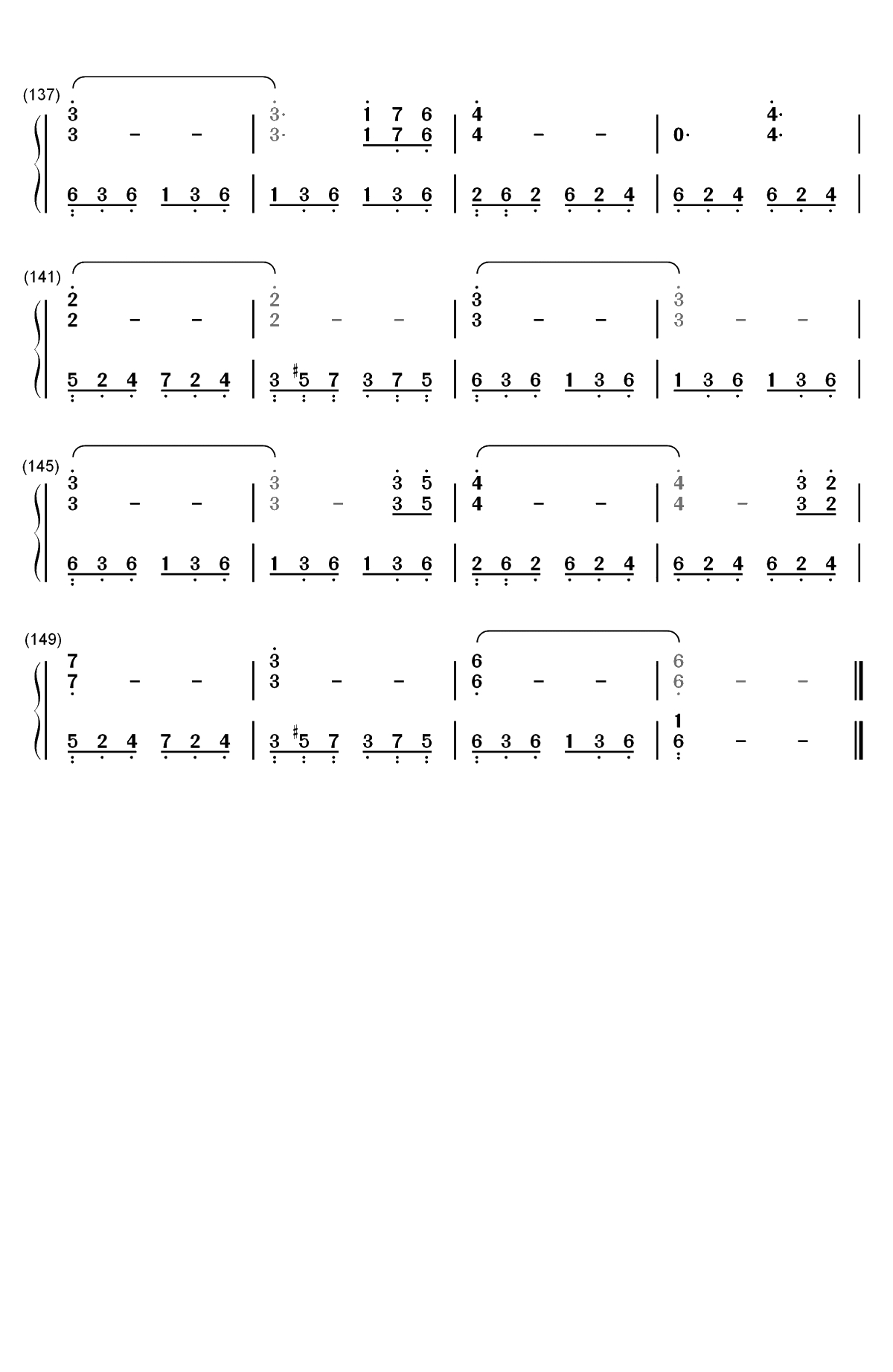 星-流浪地球推广曲双手简谱预览6