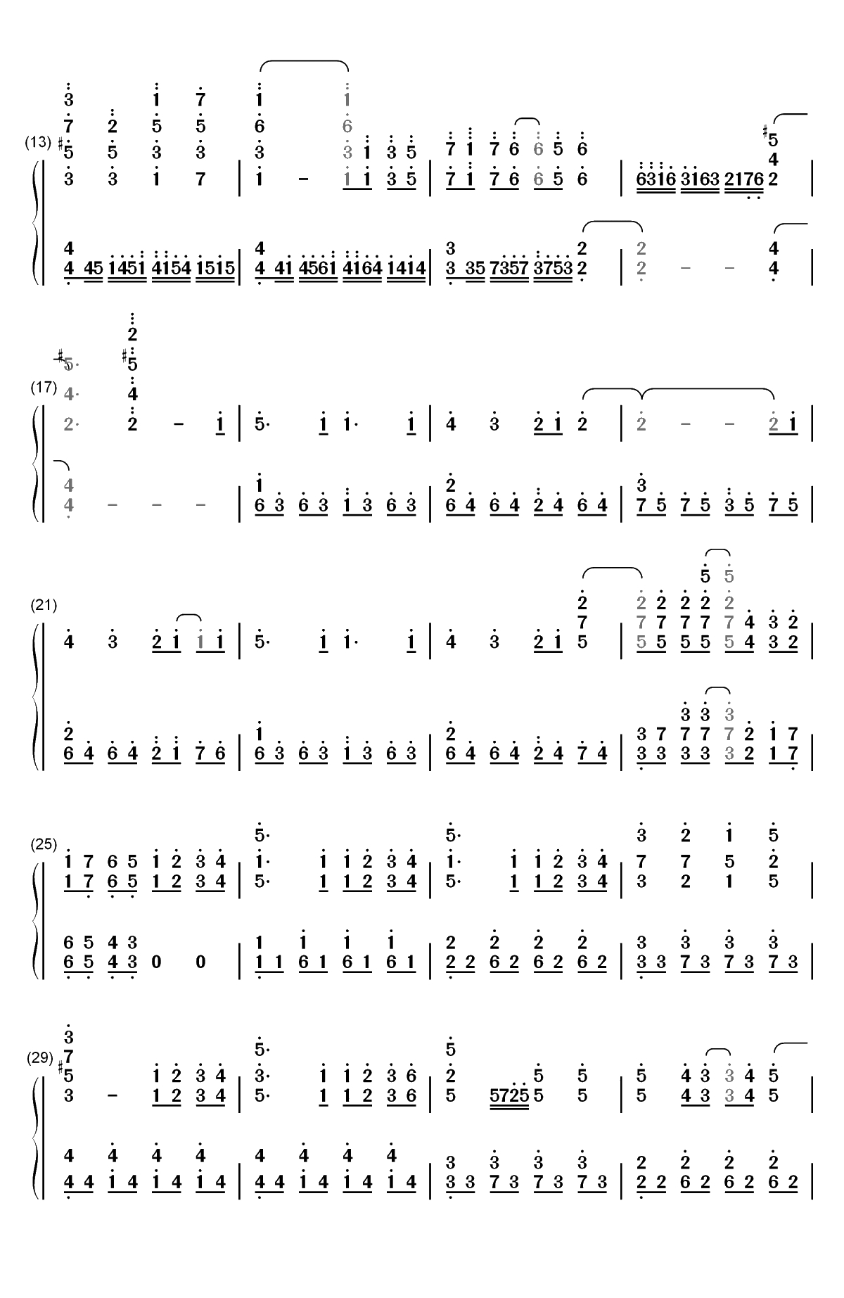 センチメンタルクライシス-辉夜大小姐想让我告白天才们的恋爱头脑战ED双手简谱预览2